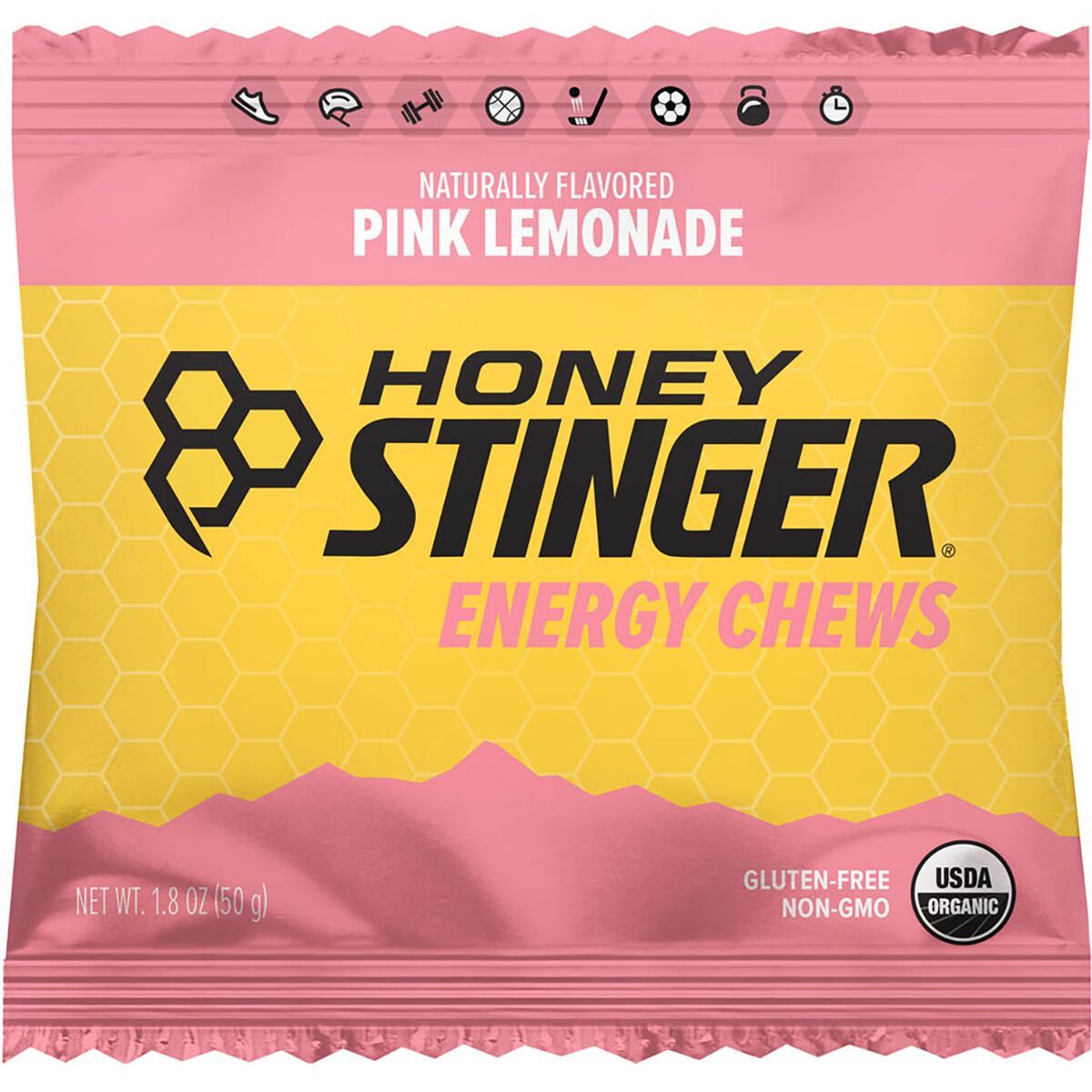 Honey Stinger Honey Stinger Organic Energy Chews - 12 Pack Pink Lemonade, One Size