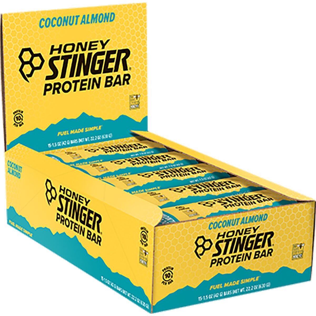 Honey Stinger Honey Stinger Protein Bar - 10g - 15 Pack Dark Chocolate Coconut Almond, 10 Gram