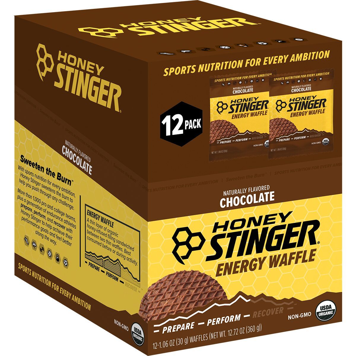 Honey Stinger Honey Stinger Stinger Waffle - 12-Pack Chocolate, One Size