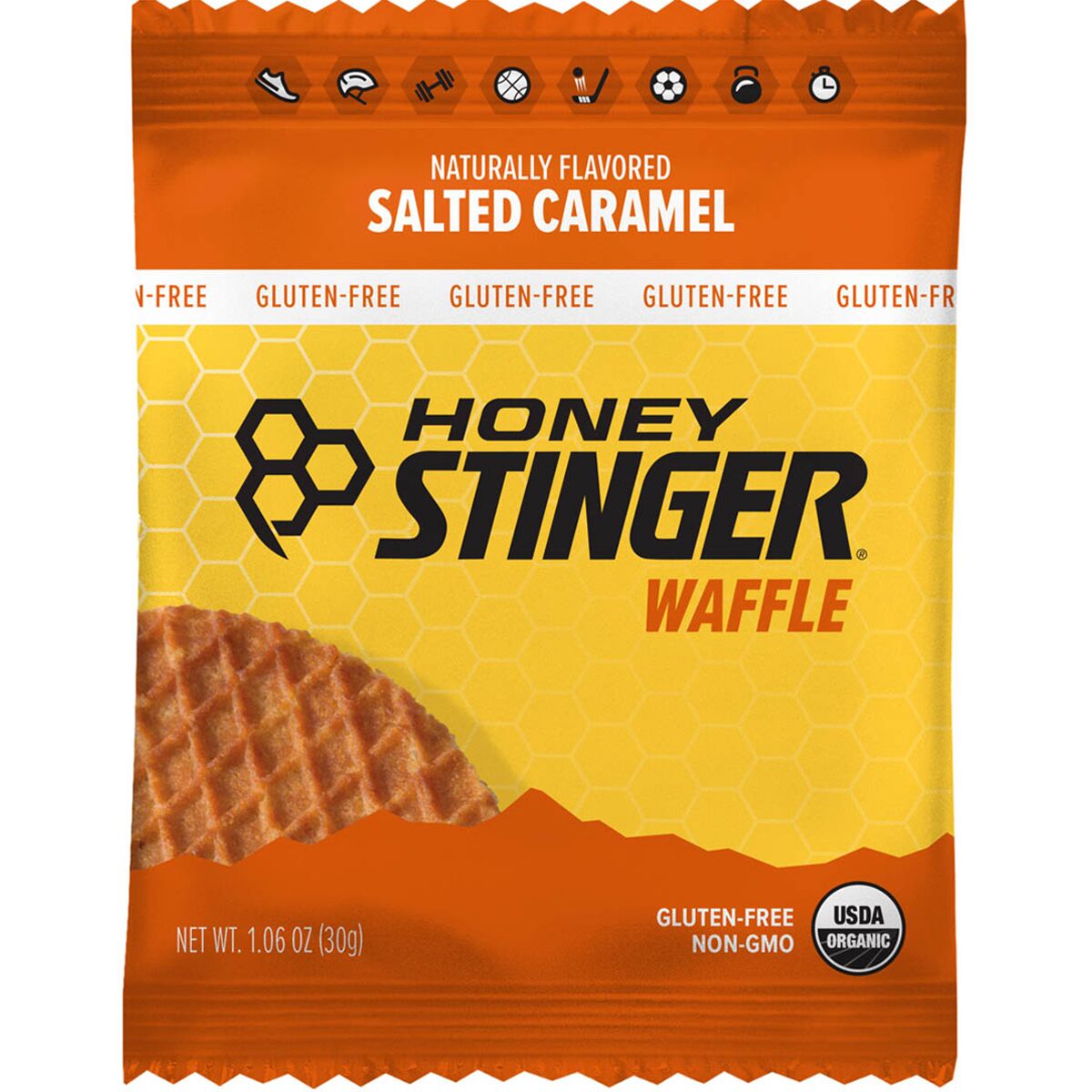 Honey Stinger Honey Stinger Gluten Free Waffles - 12-Pack Gf Salted Caramel, One Size