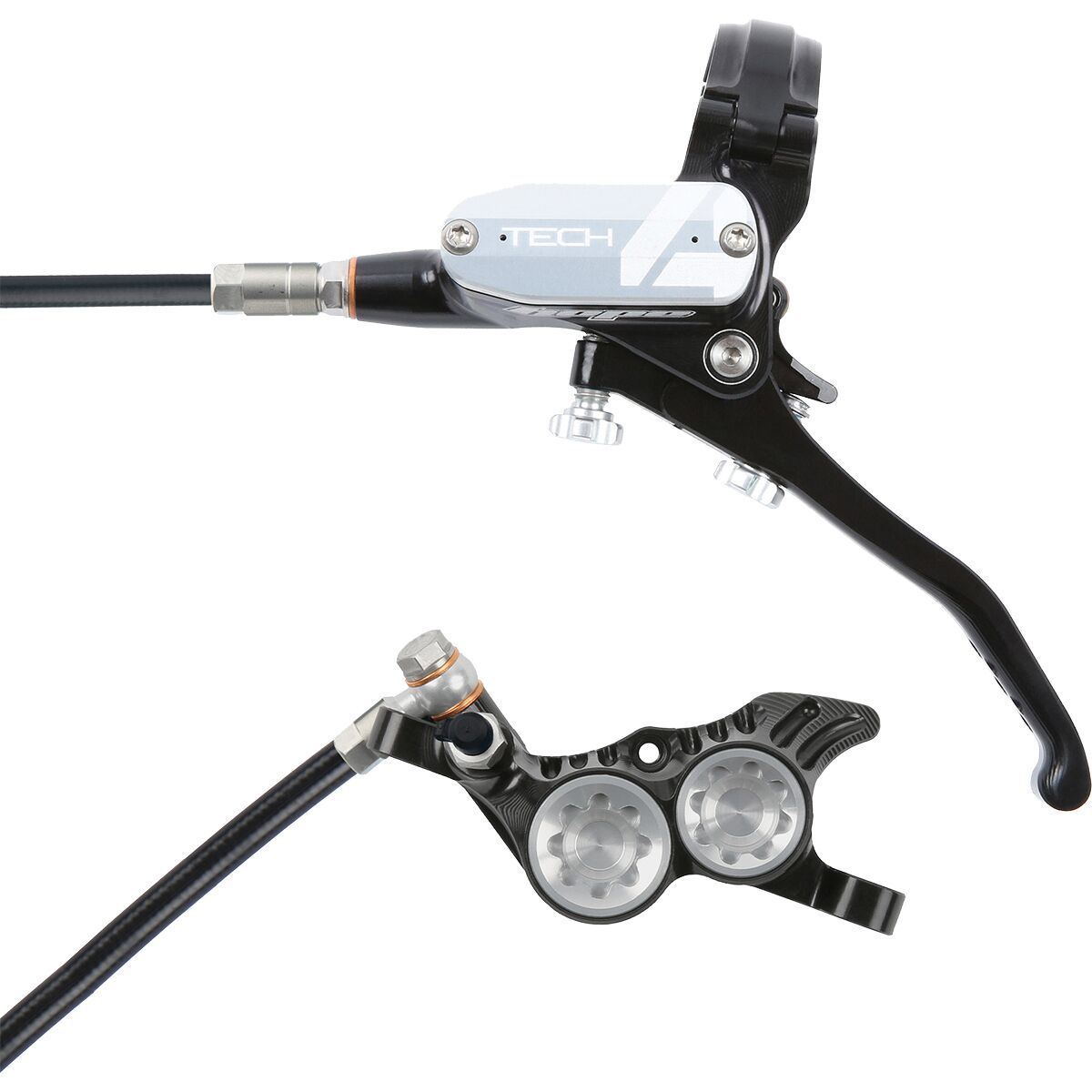 Hope Hope Tech 4 V4 Disc Brake and Lever Set Silver, Rear