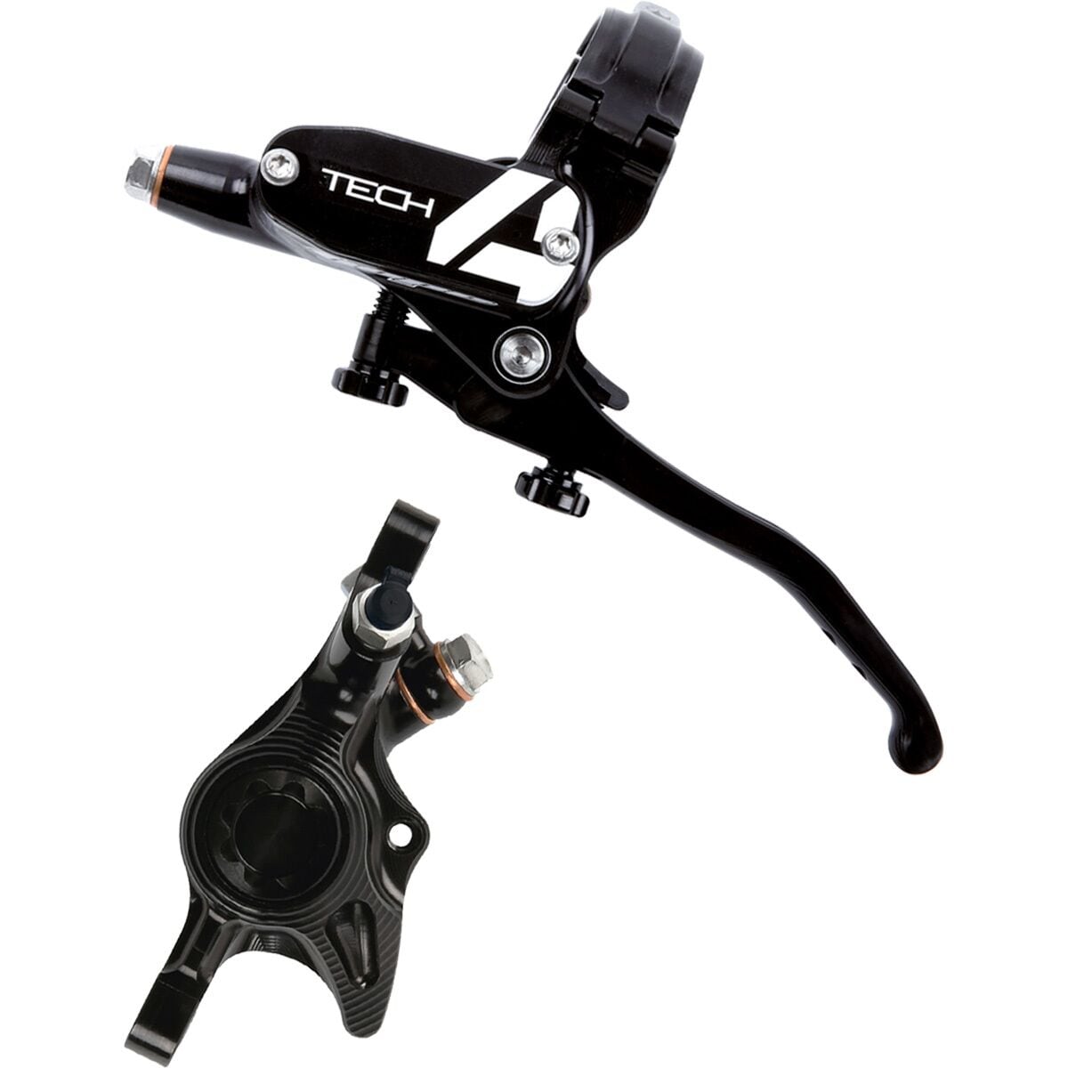 Hope Tech 4 X2 Disc Brake and Lever Set Black, Front Hydraulic Post Mount