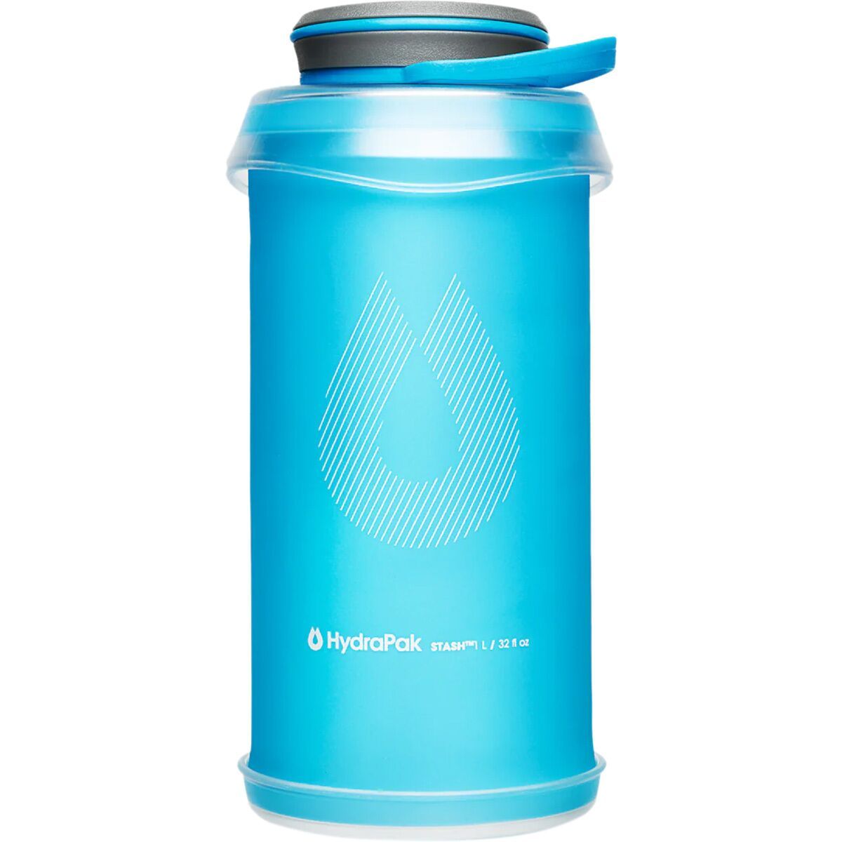 Hydrapak Stash Collapsible 1L Water Bottle Malibu Blue, 1L