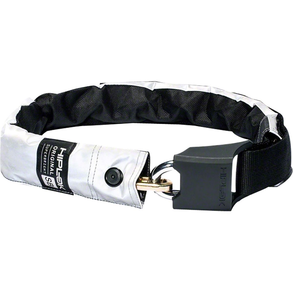 Hiplok Hiplok Superbright Wearable Hardened Steel Chain Lock Lite White Reflective, 6mm