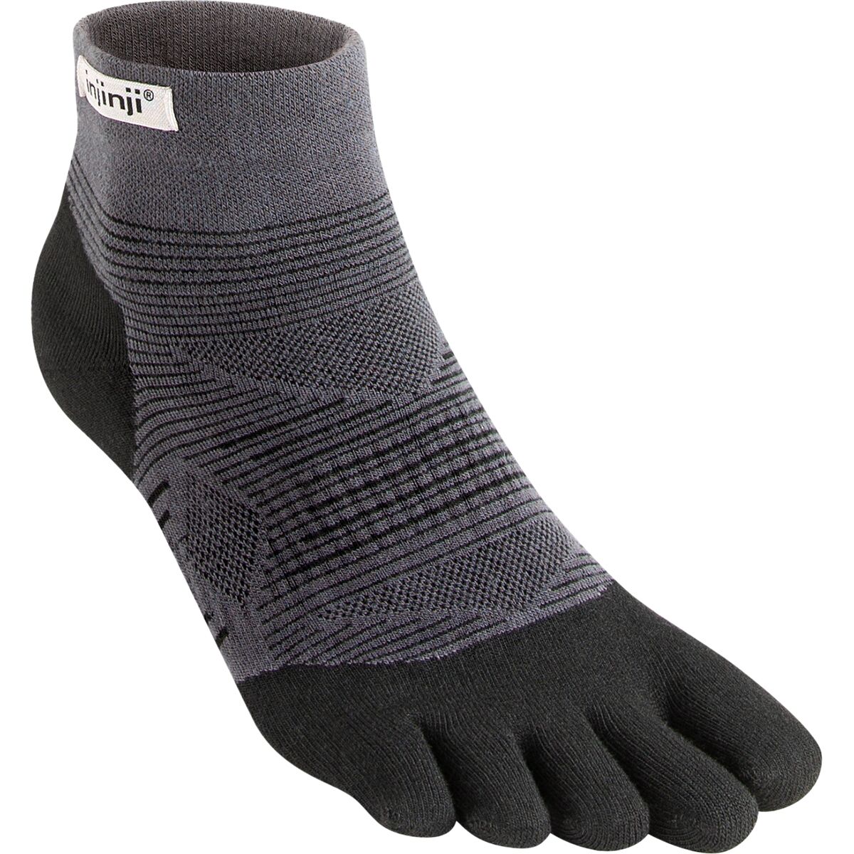 Injinji Injinji Run Original Weight Mini-Crew Sock Black, L