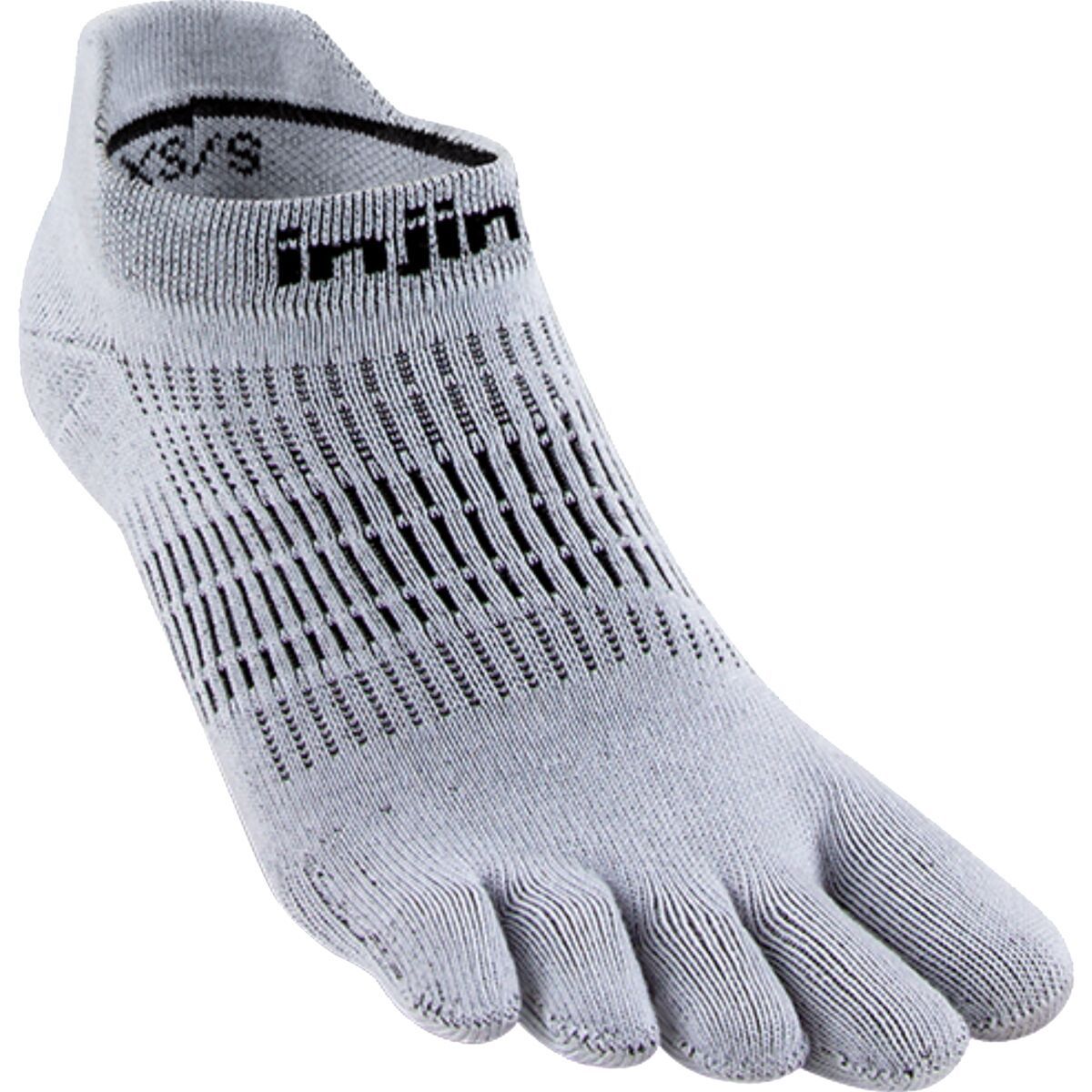 Injinji Lightweight Run No-Show Sock - Women's Gray, M/L