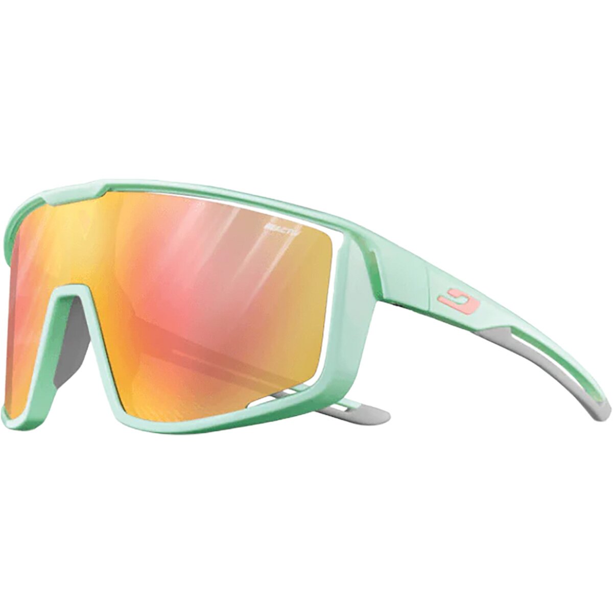 Julbo Julbo Fury Sunglasses Mint/Light Green/Pink/REACTIV 1-3 LA, One Size - Men's