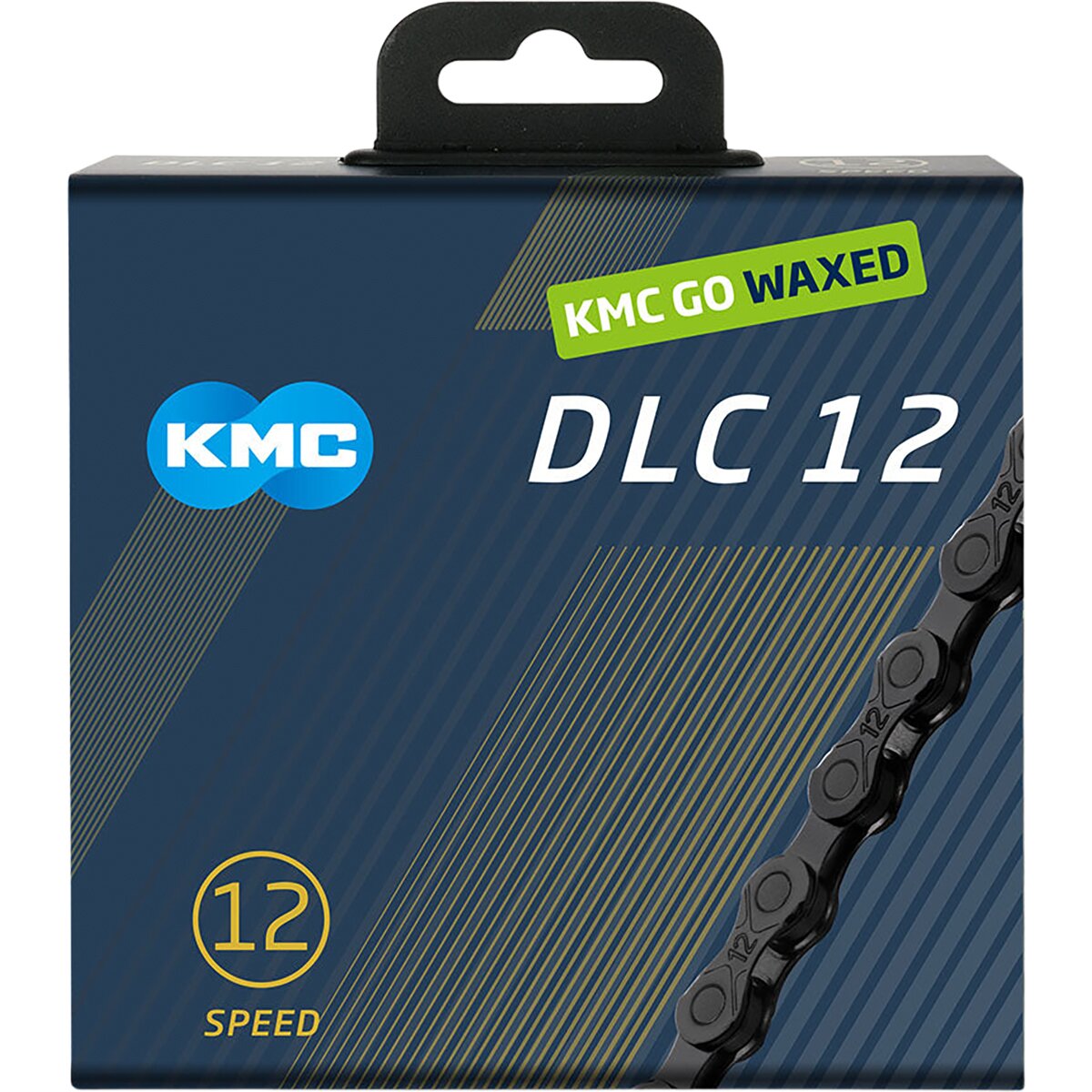 Kmc KMC KMC DLC 12 Waxed Chain - 12-Speed Black, 126 Links