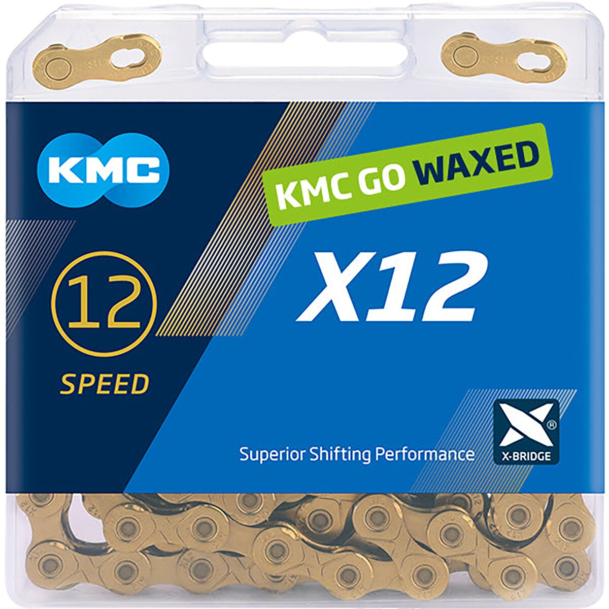 Kmc KMC KMC X12 Waxed Chain - 12-Speed Ti Gold, 126 Links