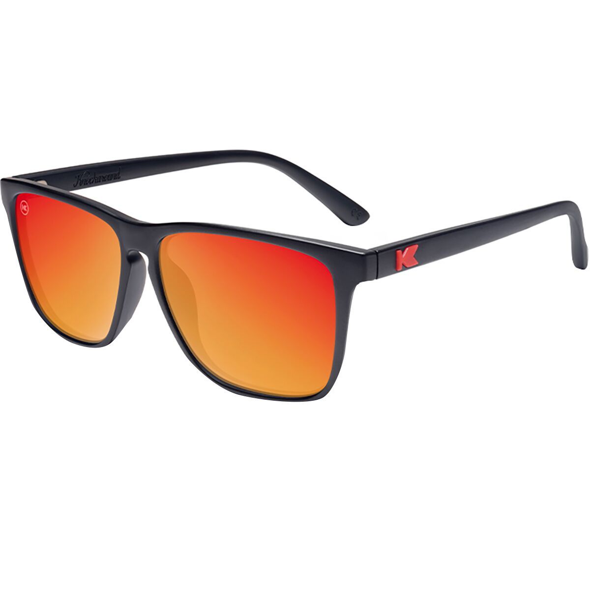 Knockaround Knockaround Fast Lanes Polarized Sunglasses Matte Black/Red Sunset, One Size - Men's