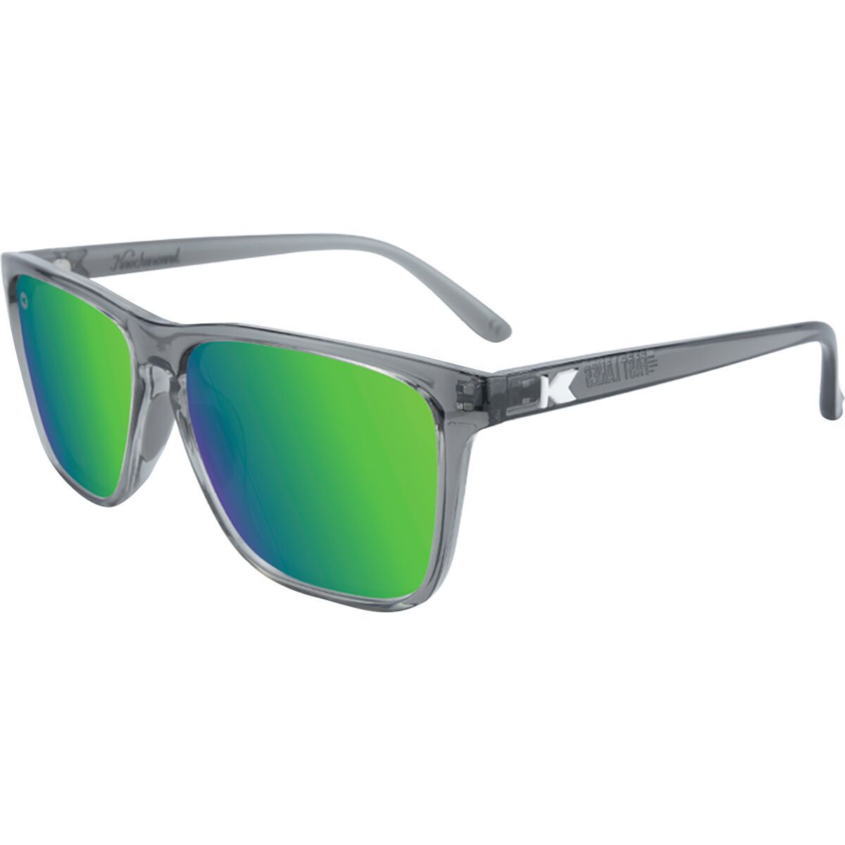 Knockaround Knockaround Fast Lanes Sport Polarized Sunglasses Clear Grey/Green Moonshine, One Size - Men's