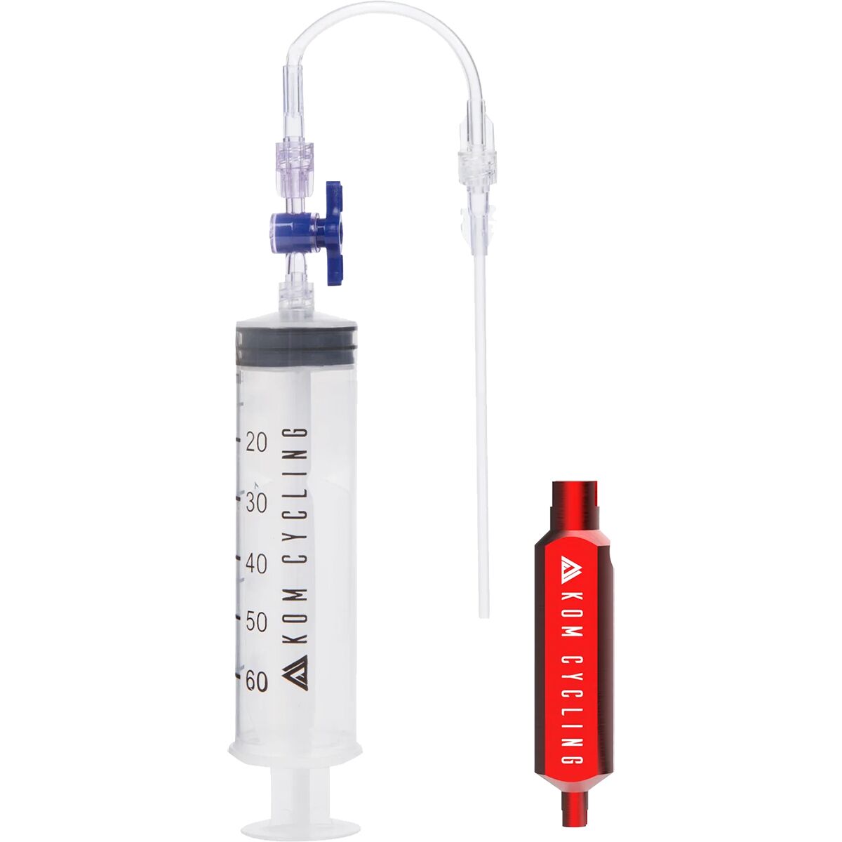 Kom Cycling KOM Cycling Sealant Injector with Valve Core Tool Clear/Red, Aluminum Valve Core Tool