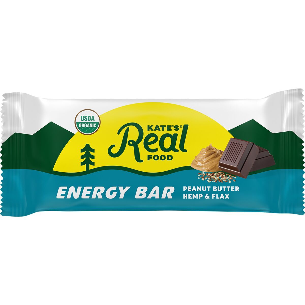 Kate's Real Food Kate's Real Food Energy Bars - Box of 12 Peanut Butter Hemp + Flax, 12 Bars