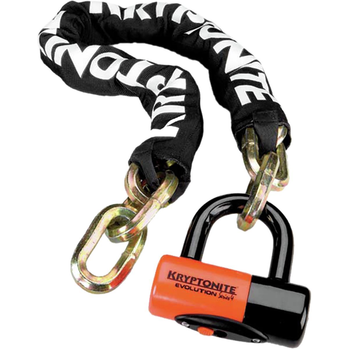 Kryptonite New York Chain 1210 and Evolution Disc Lock Black/Orange, 14mm x 100cm