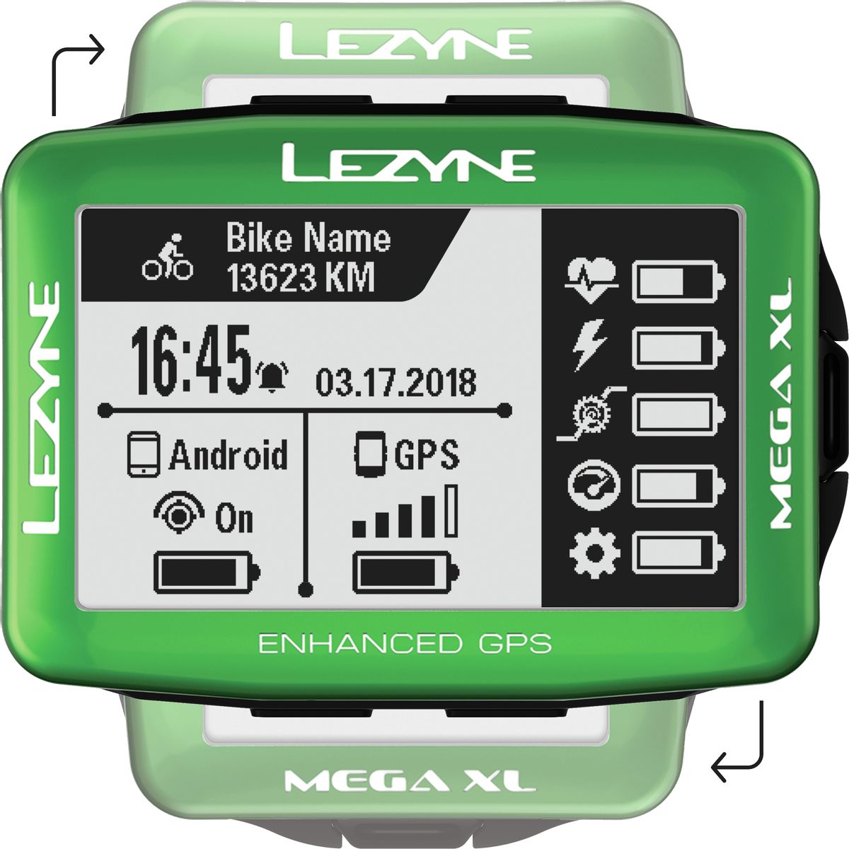アクセサリー Lezyne Mega XL GPS Cycle Computer Lezyne Mega XL Limited Holiday Edition GPS Bike Computer - Men