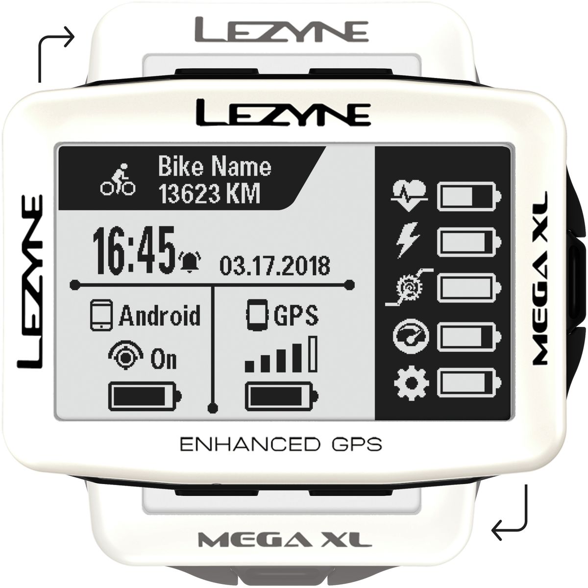 LEZYNE MEGA XL GPS　ホワイト Lezyne Mega XL Limited Holiday Edition GPS Bike Computer - Men