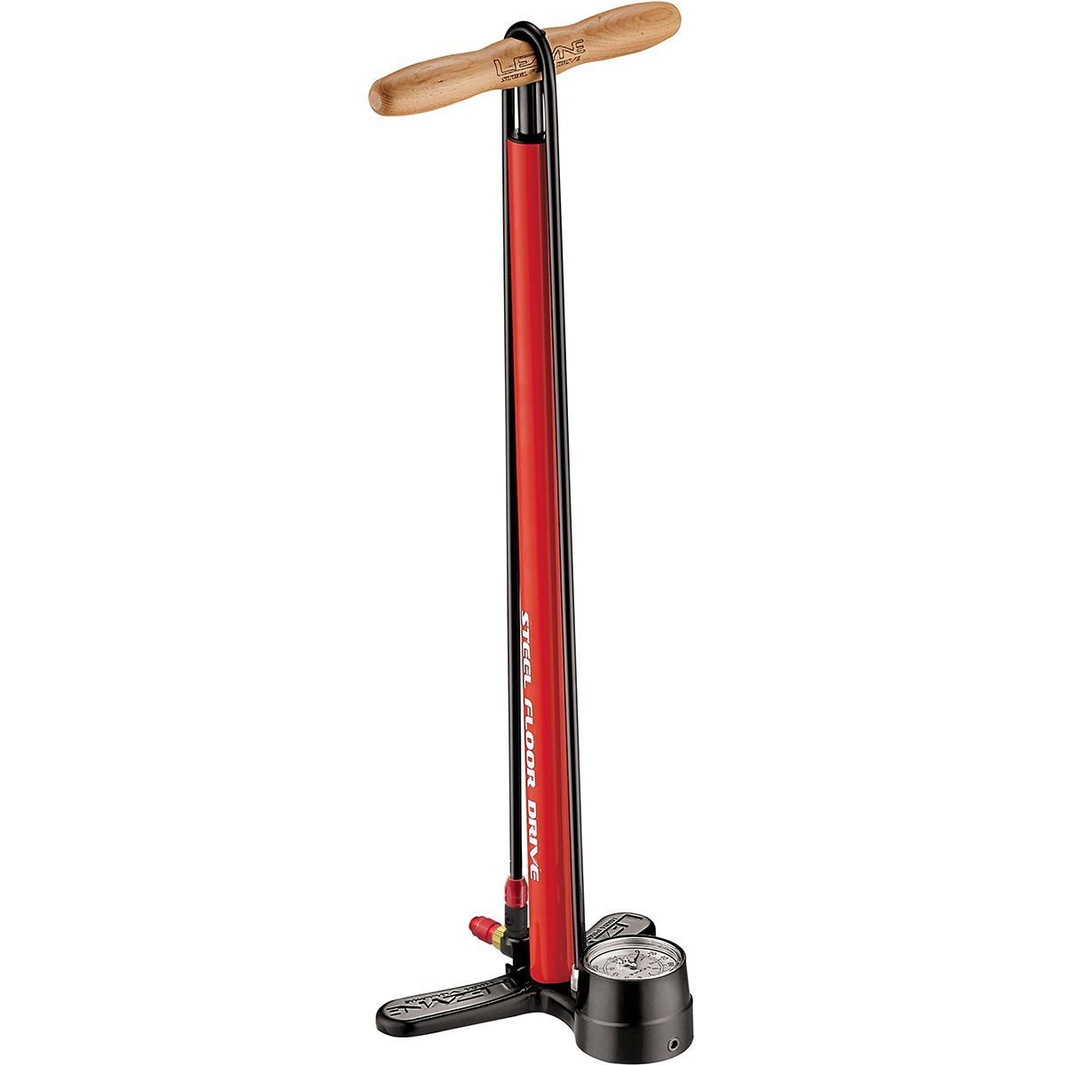 Lezyne Steel Drive Floor Pump Fire Red, One Size