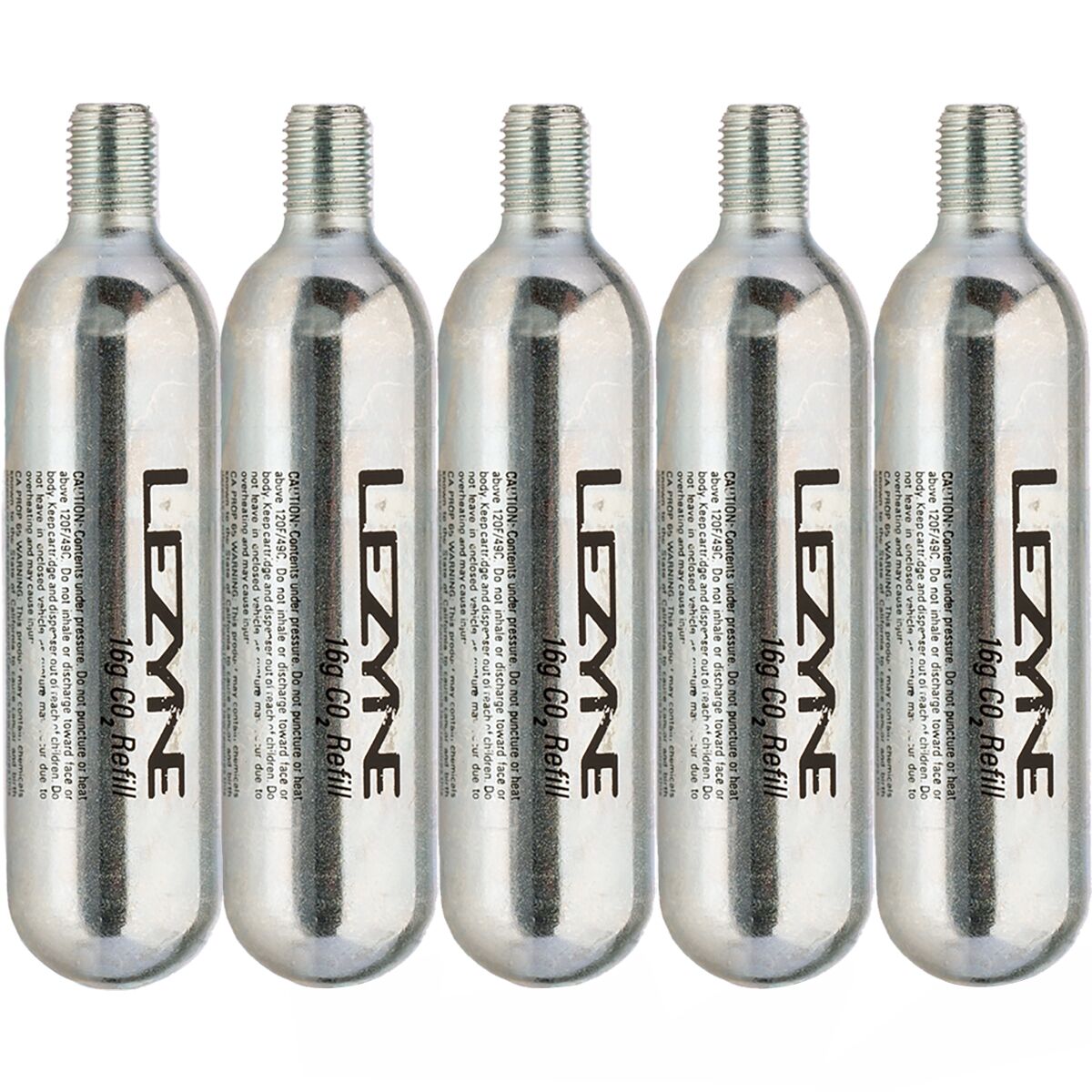 Lezyne Lezyne 16G Threaded CO2 Cartridge - 5-Pack Refill Silver, One Size - $14.99 at Competitive Cyclist