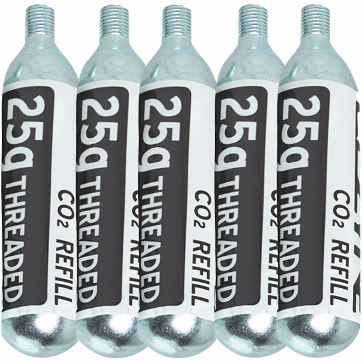 Lezyne Lezyne 25G Threaded CO2 Cartridge - 5-Pack Refill Silver/W/B Sticker, One Size