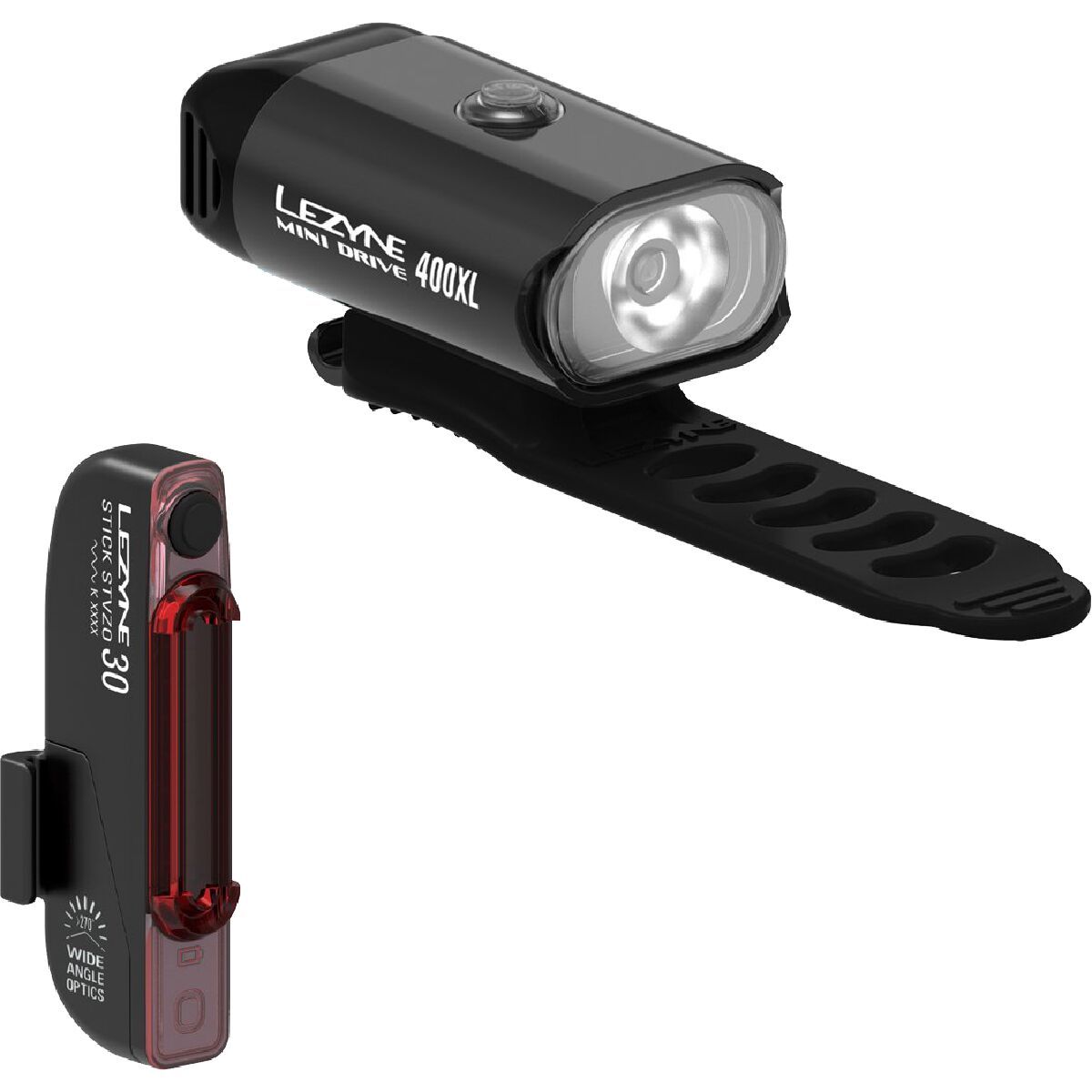 Lezyne Mini Drive 400 + Stick Drive Light Pair Black, One Size