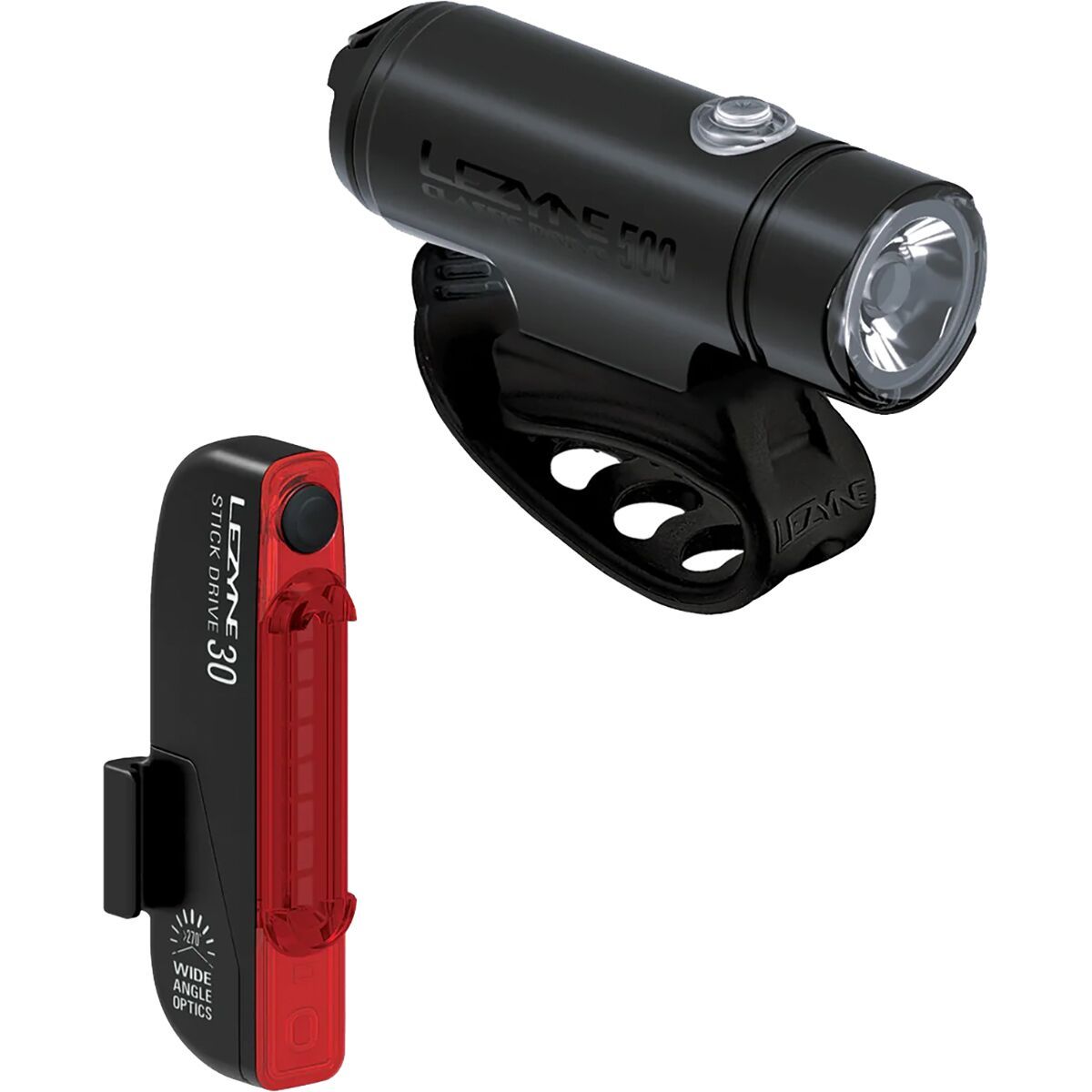 Lezyne Classic Drive 500 Plus + Stick Drive Light Pair Satin Black/Black, One Size