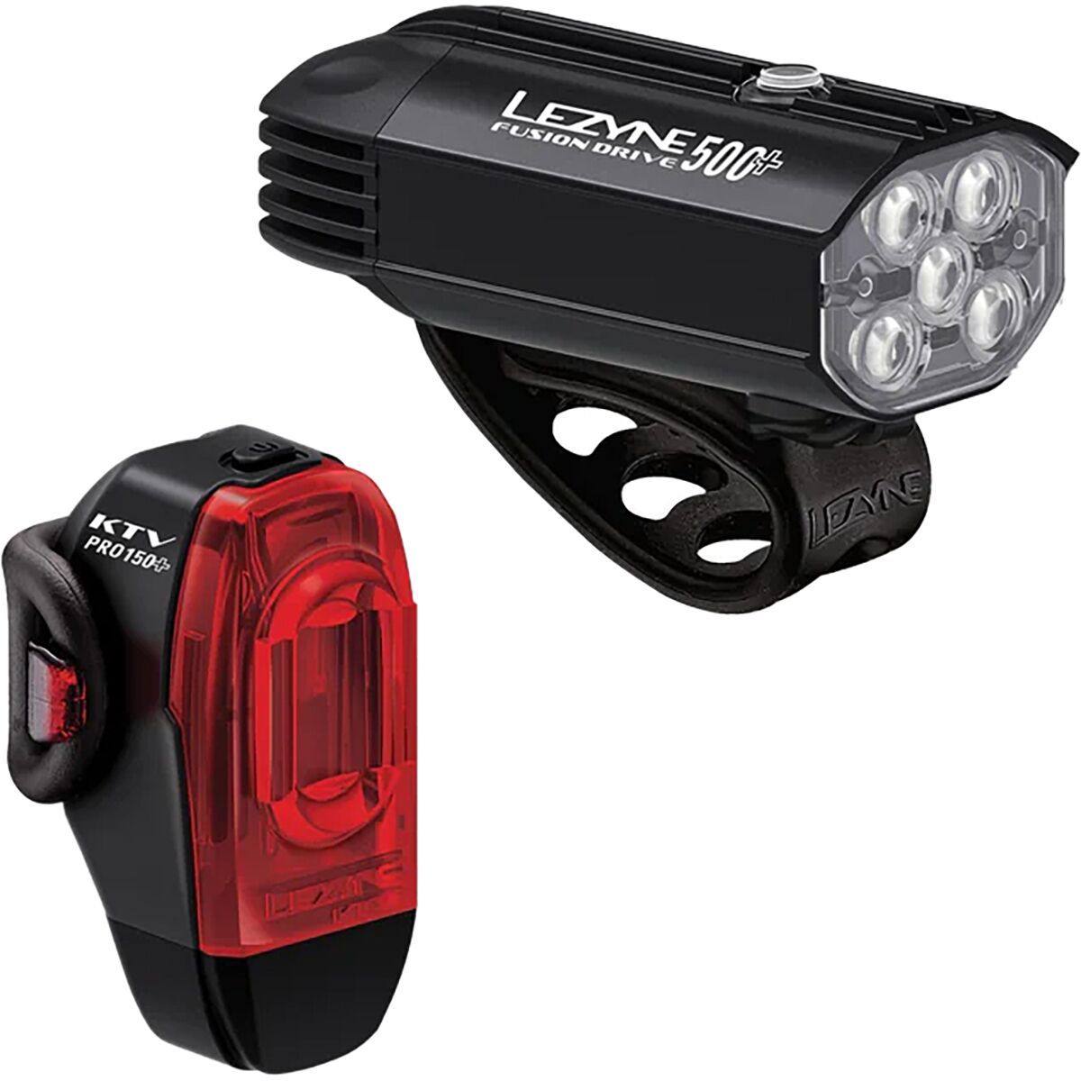 Lezyne Fusion Drive 500 Plus + KTV Drive Pro Plus Light Pair Satin Black/Black, One Size