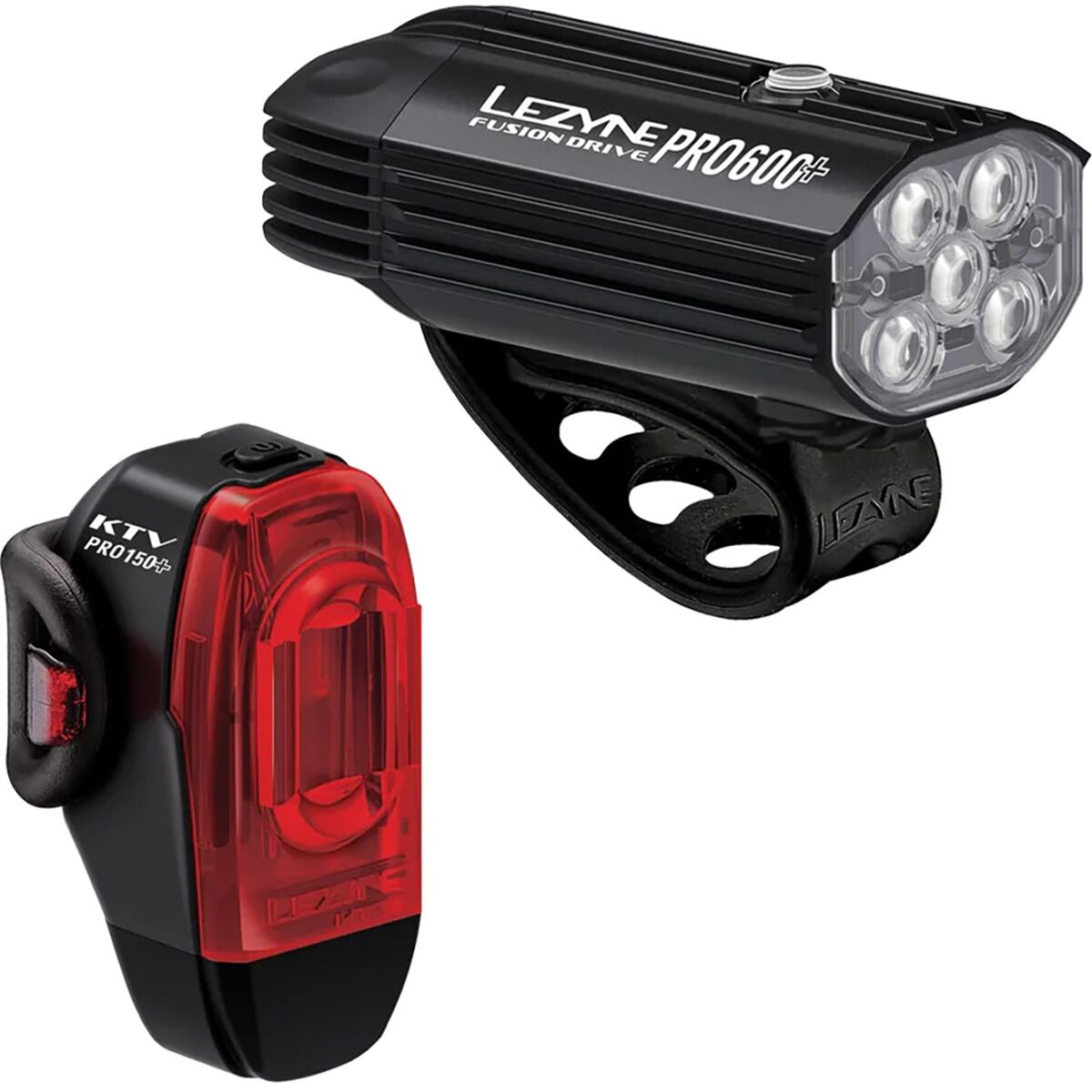Lezyne Fusion Drive Pro 600 Plus + KTV Drive Pro Plus Light Pair Satin Black/Black, One Size