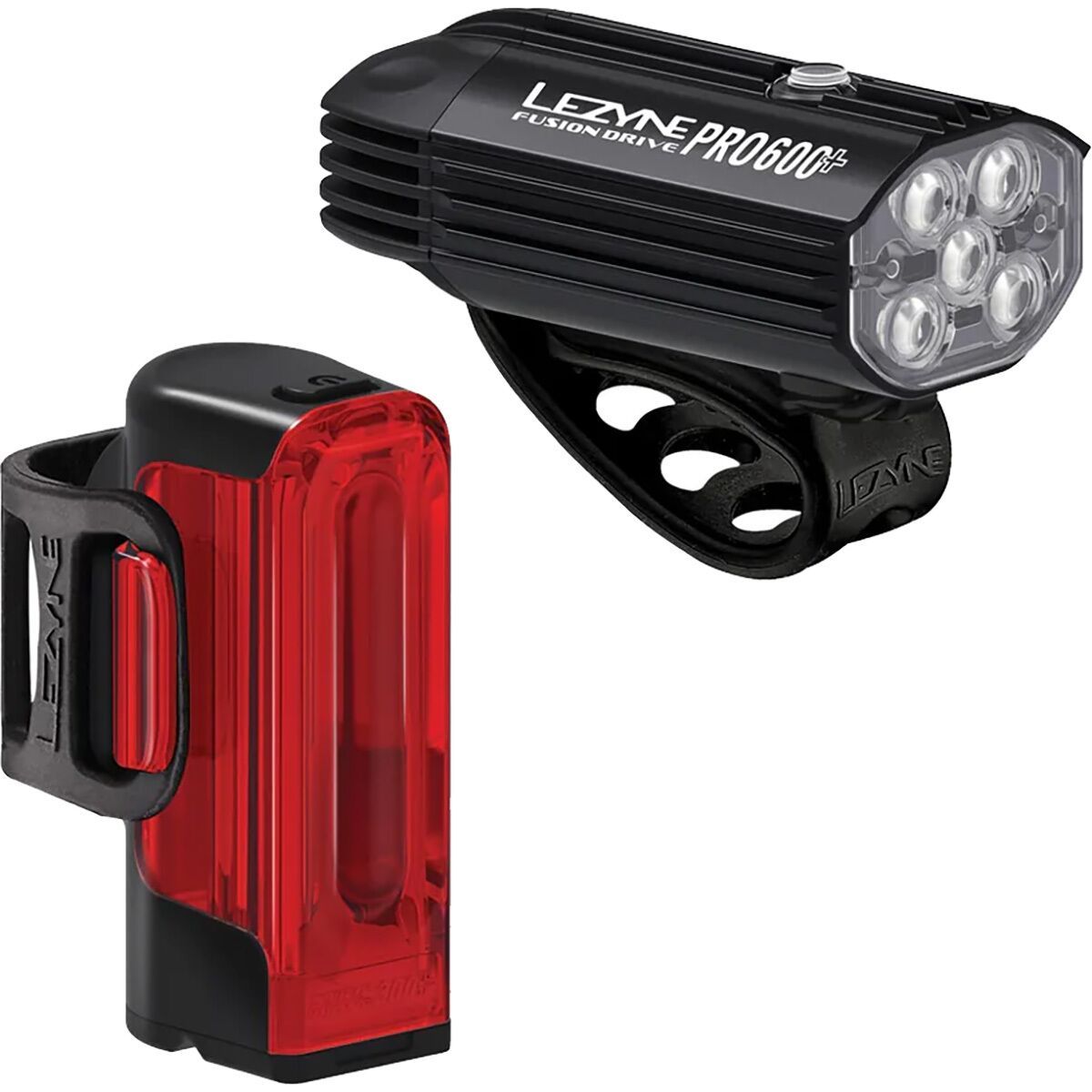 Lezyne Fusion Drive Pro 600 Plus + Strip Drive 300 Plus Light Pair Satin Black/Black, One Size