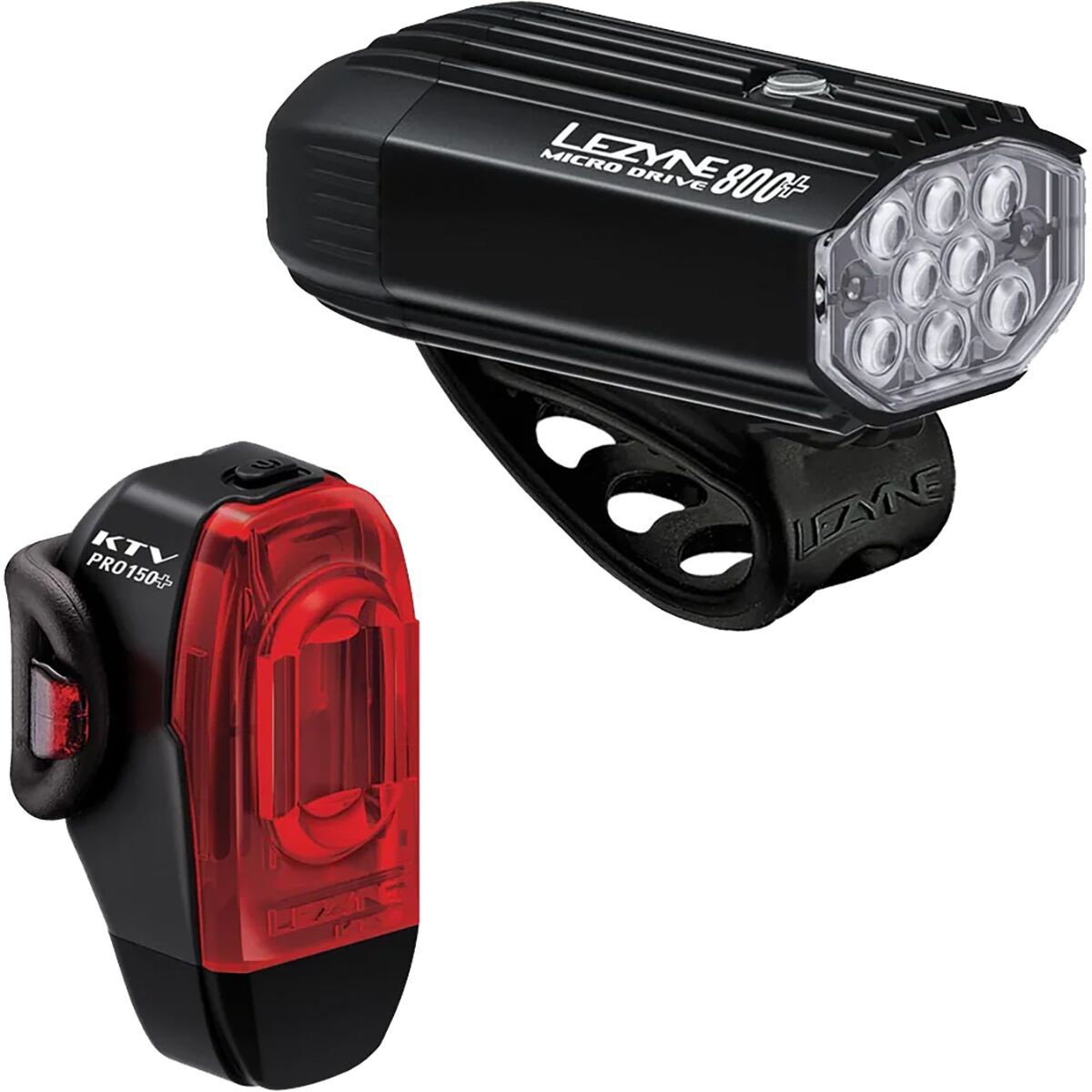 Lezyne Micro Drive 800 Plus + KTV Drive Pro Plus Light Pair Satin Black/Black, One Size