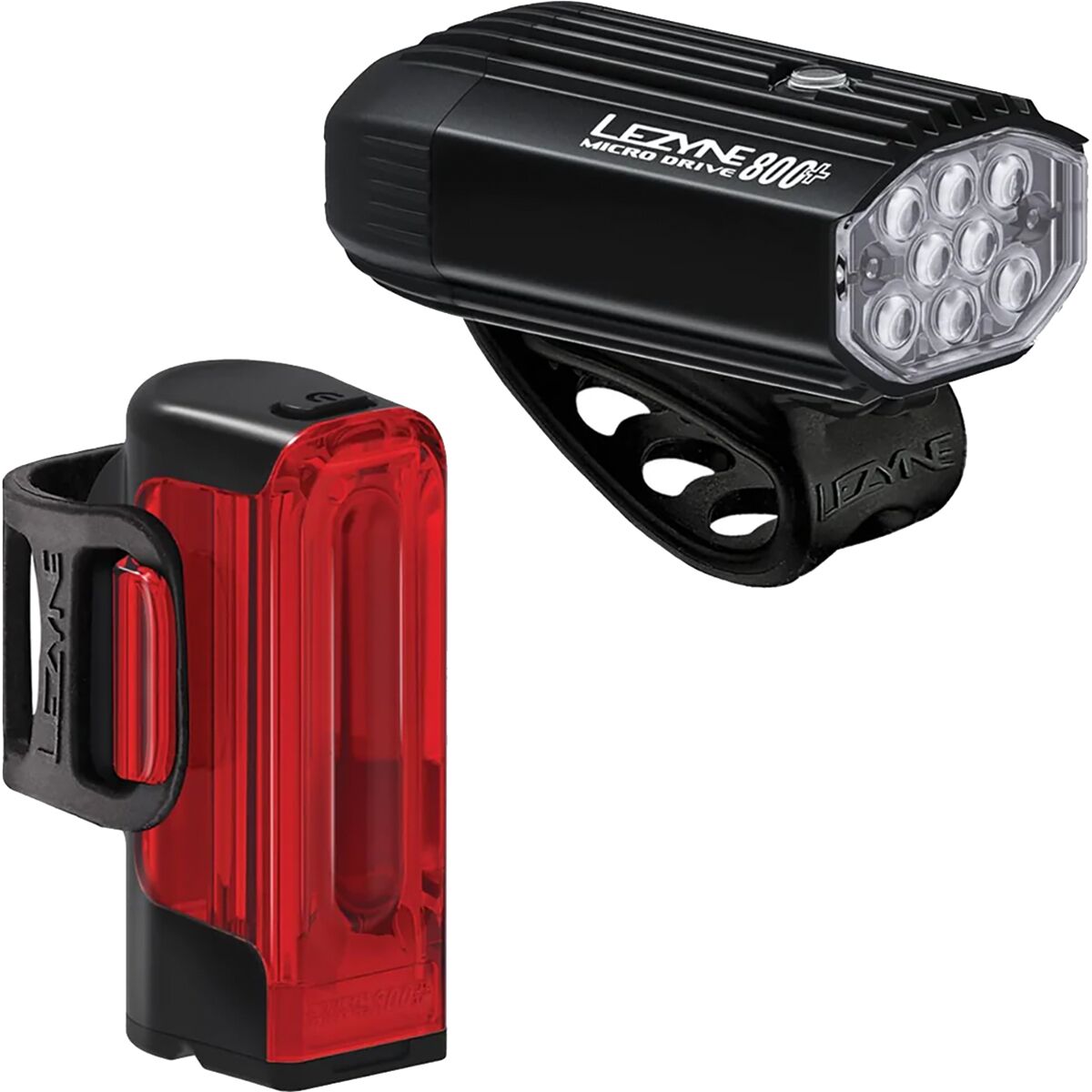 Lezyne Micro Drive 800 Plus + Strip Drive 300 Plus Light Pair Satin Black/Black, One Size