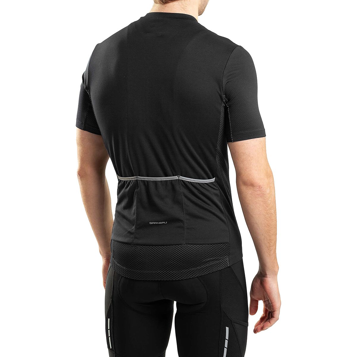 Louis Garneau Cycling Shirt Mens Orange Multi Full Zip Mock Neck
