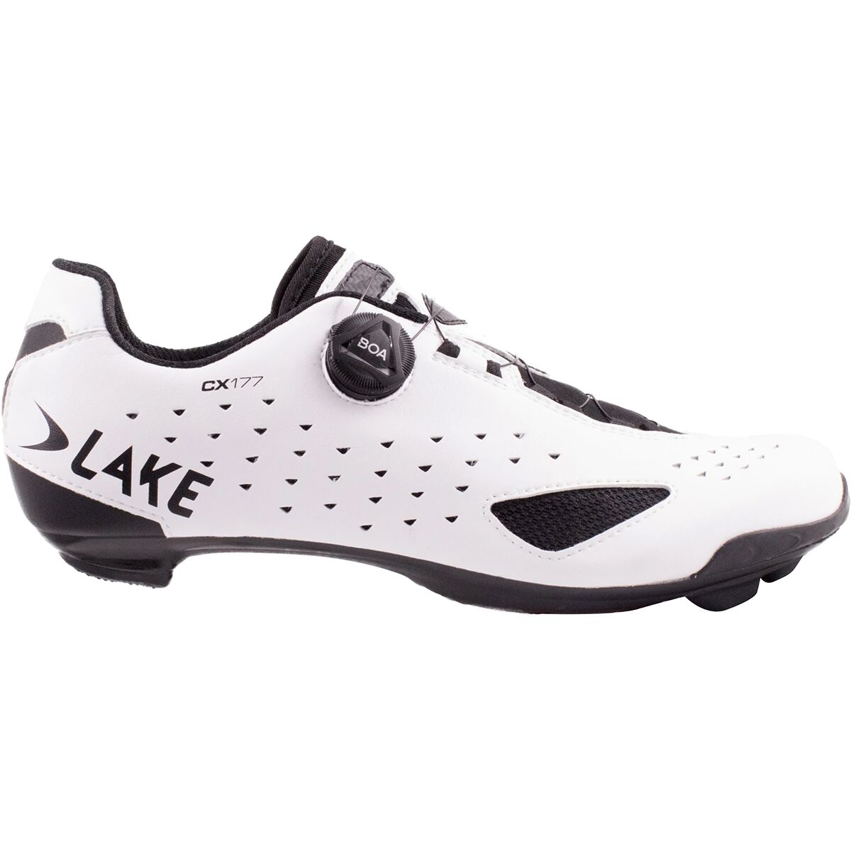 Lake CX177 Wide Cycling Shoe - Men's White/Black, 43.0