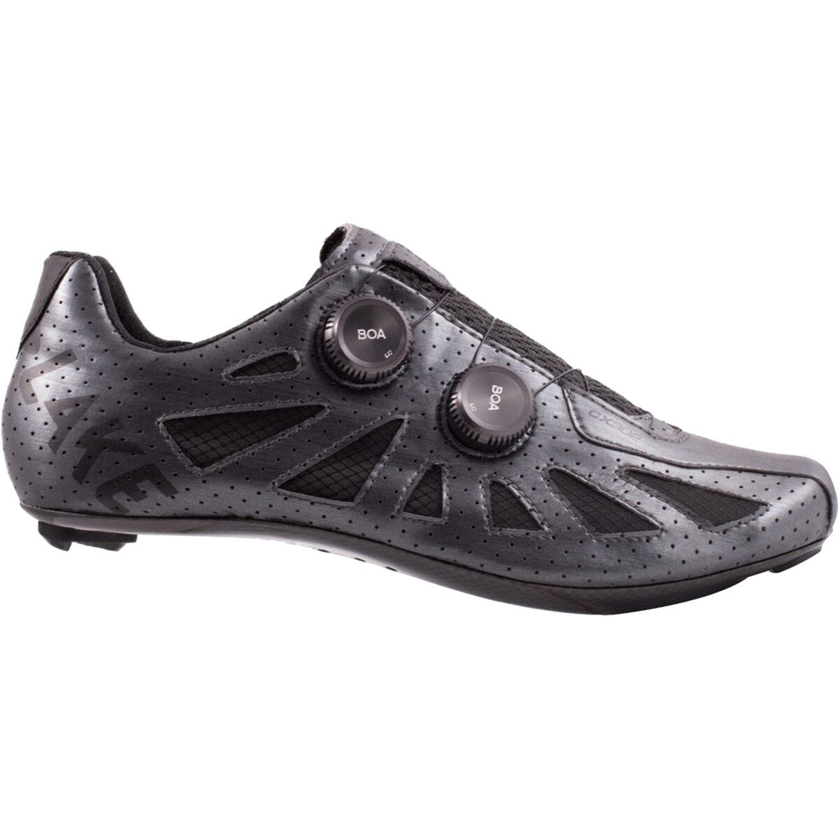 Lake CX302 Wide Cycling Shoe - Men's Metal/Black, 41.5