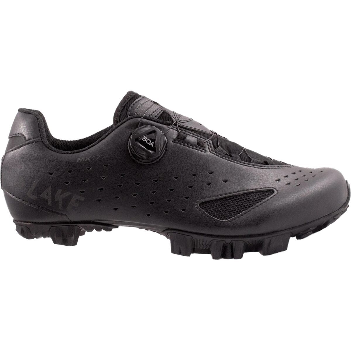 Lake MX177 Cycling Shoe - Men's Black/Black Reflective, 44.0