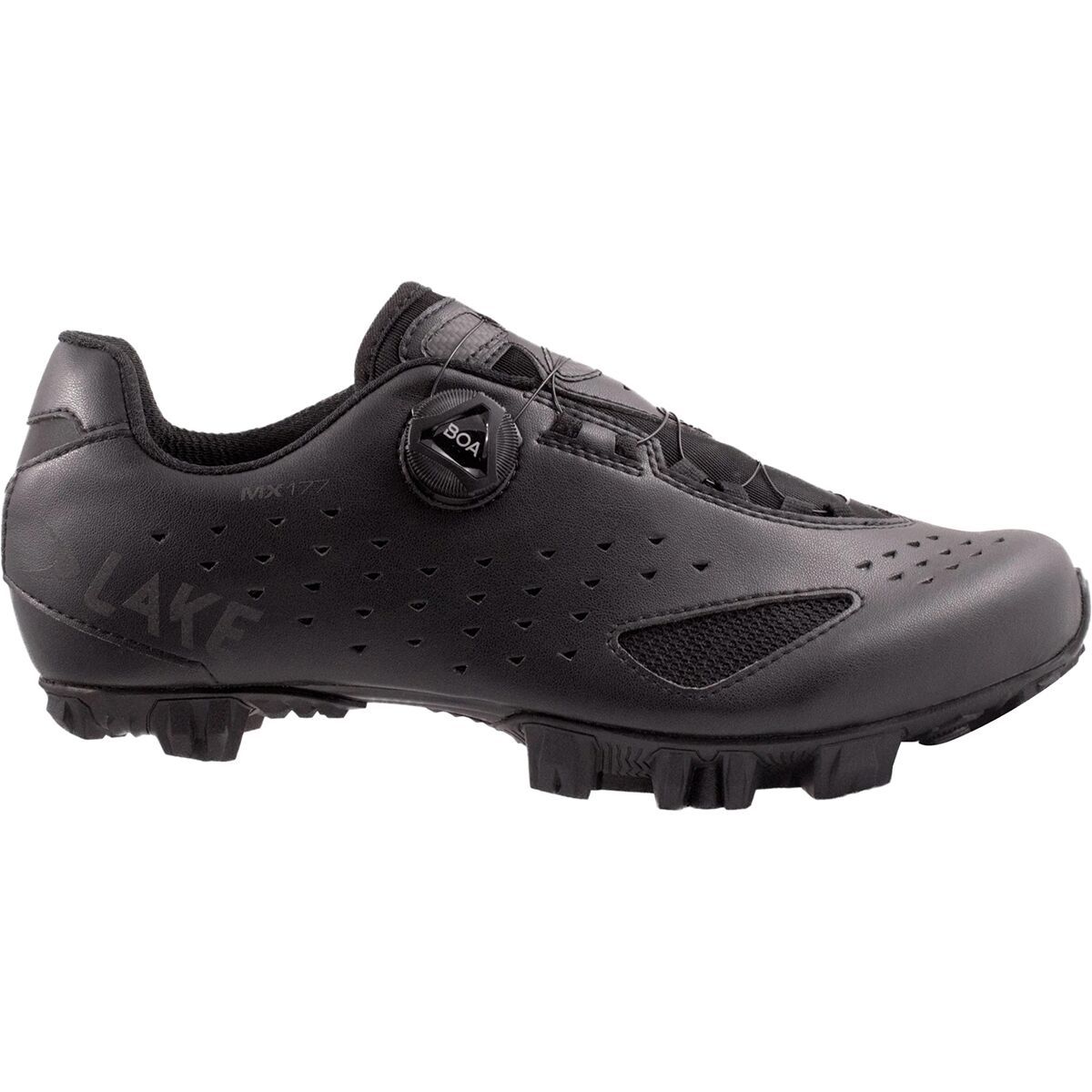 Lake MX177 Wide Cycling Shoe - Men's Black/Black Reflective, 50.0