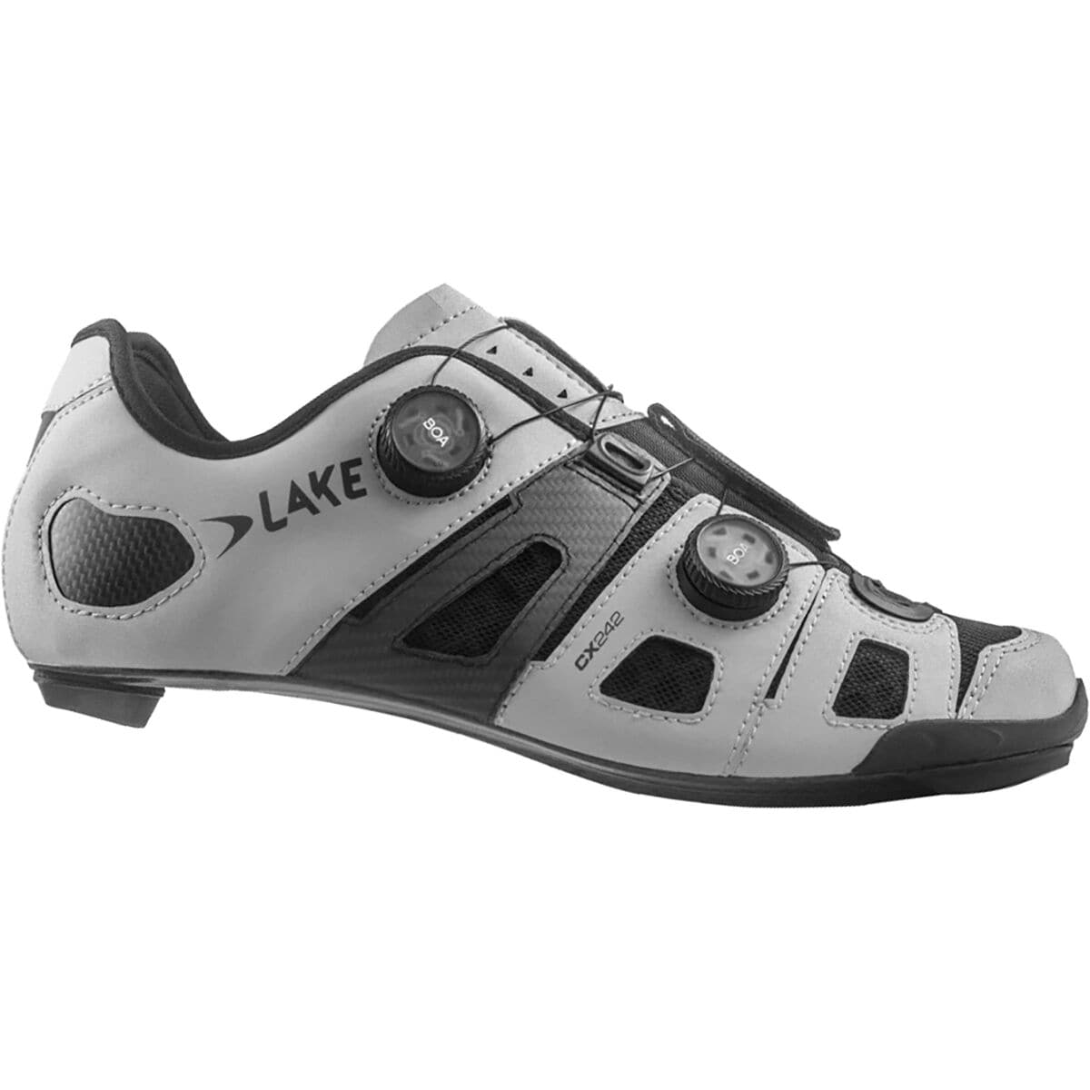 Lake CX242 Cycling Shoe - Men's Reflective Silver/Grey Microfiber, 42.0