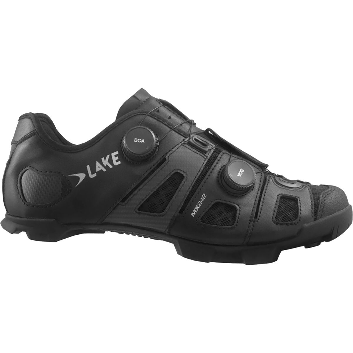 Lake MX242 Endurance Wide Cycling Shoe - Men's Black/Silver, 41.0