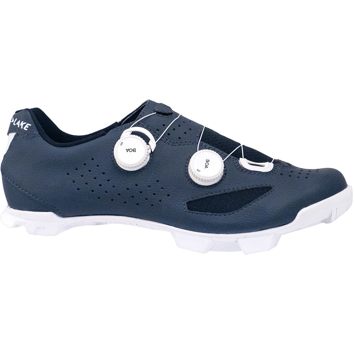 Lake MX239-X Wide Mountain Bike Shoe Navy/White, 43.0 - Men's