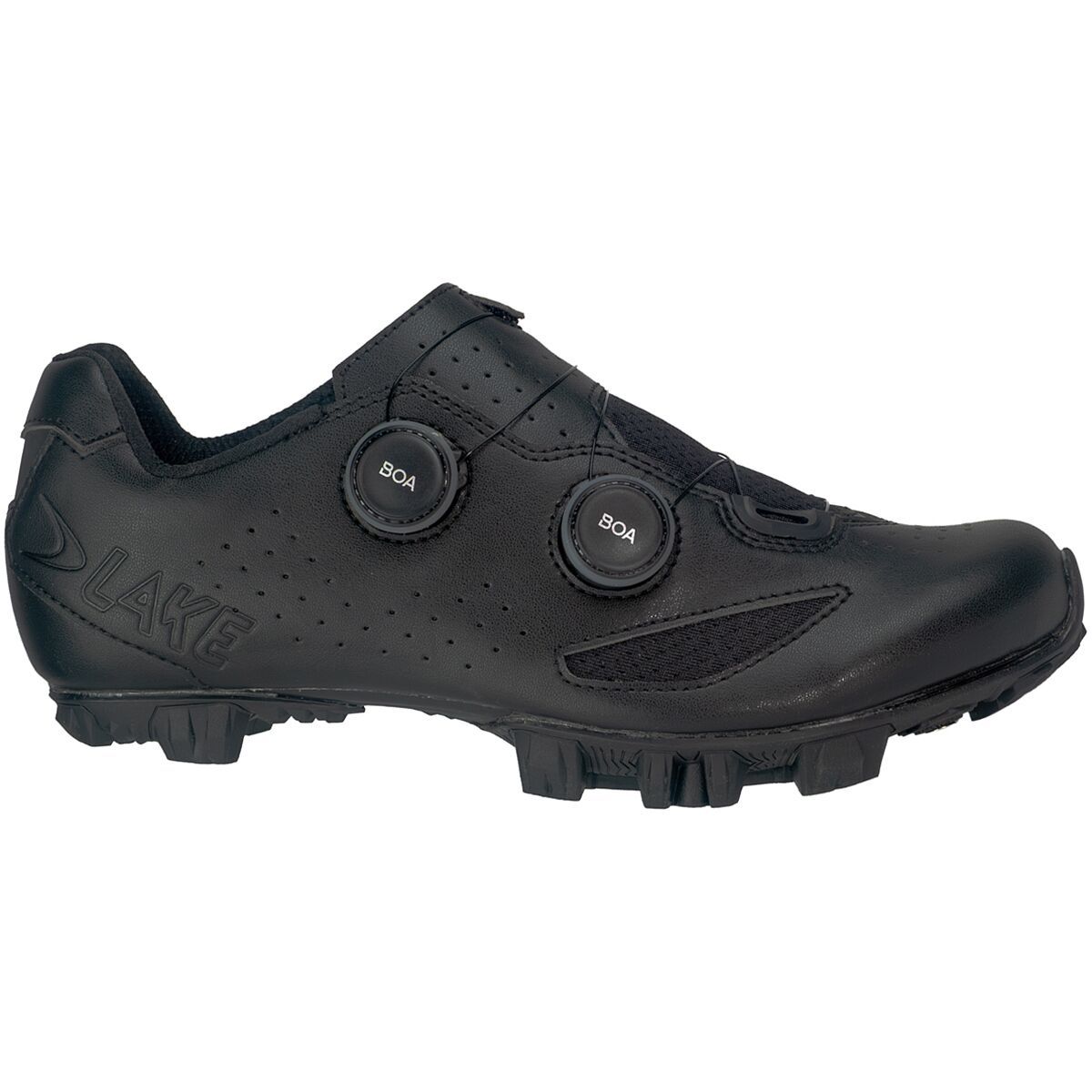 Lake MX190 Wide Mountain Bike Shoe Black/Black, 45.0 - Men's