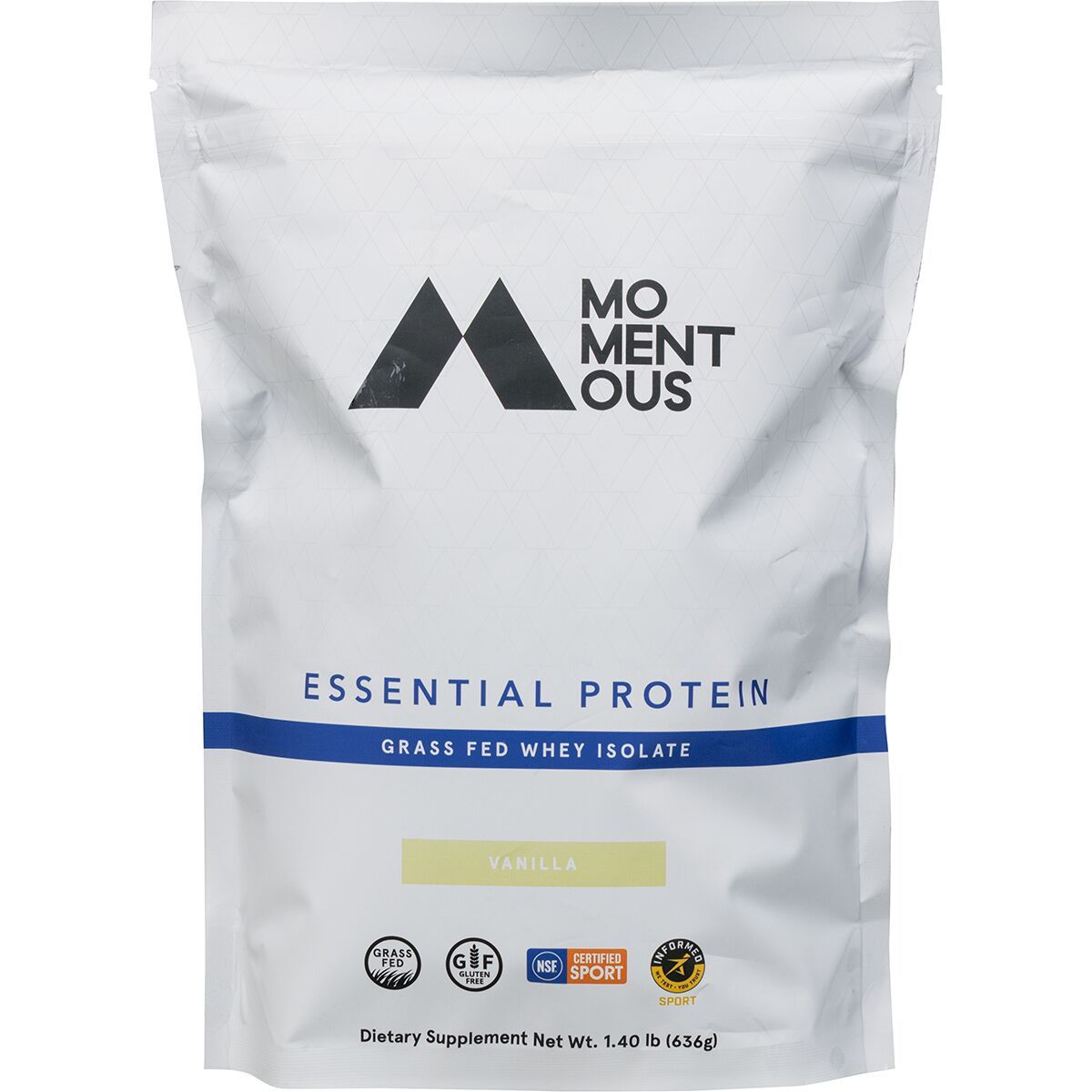 Momentous Momentous Essential Grass-Fed Whey Protein Vanilla, 24 Serving Canister