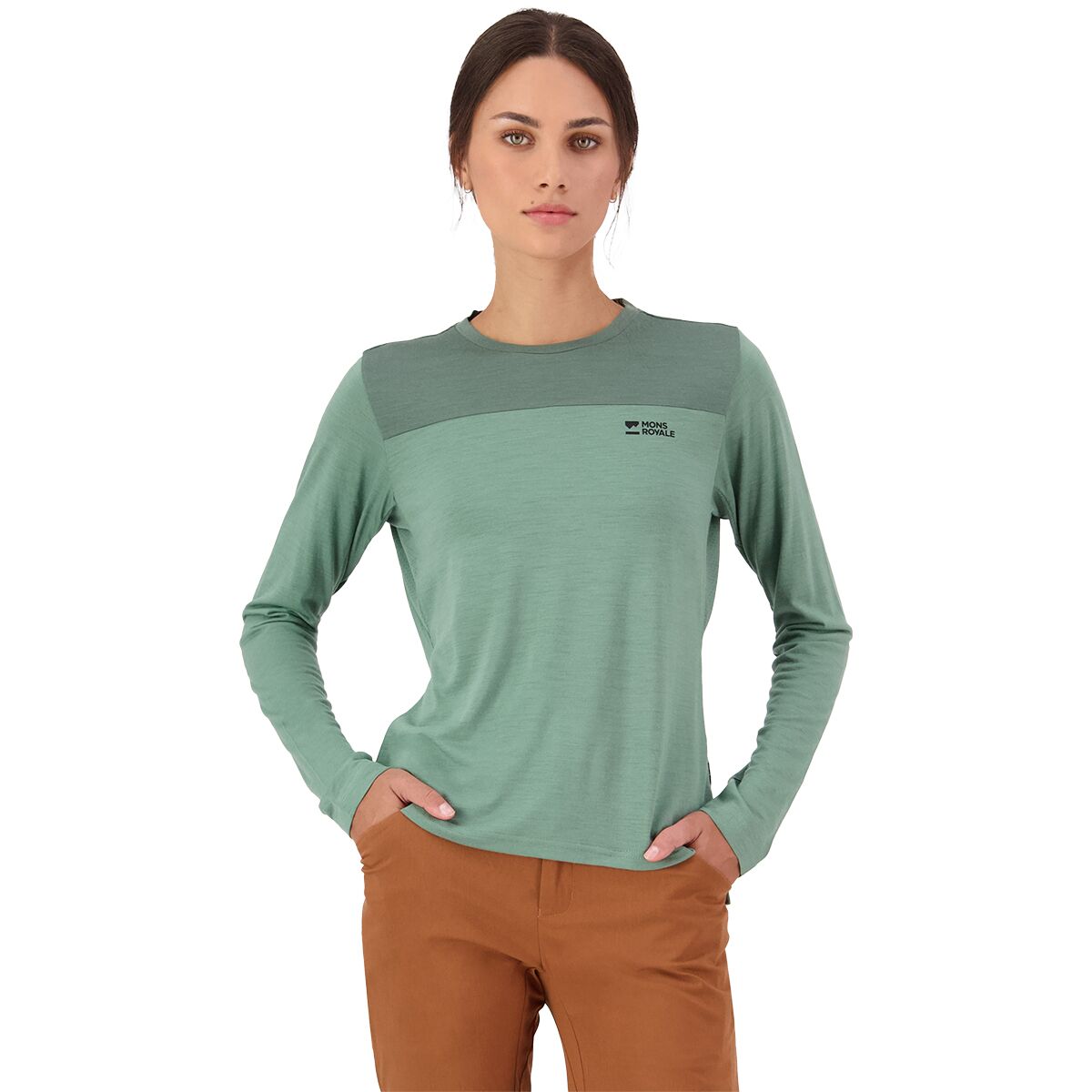 Mons Royale Diversion Merino Long-Sleeve Bike Jersey - Women's Thyme/Cypress, L