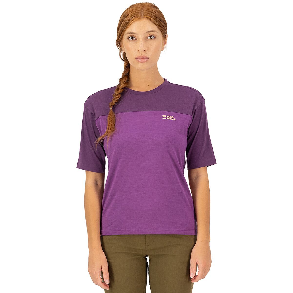Mons Royale Mons Royale Diversion Merino Short-Sleeve Bike Jersey - Women's Ultraviolet/Boysenberry, XL