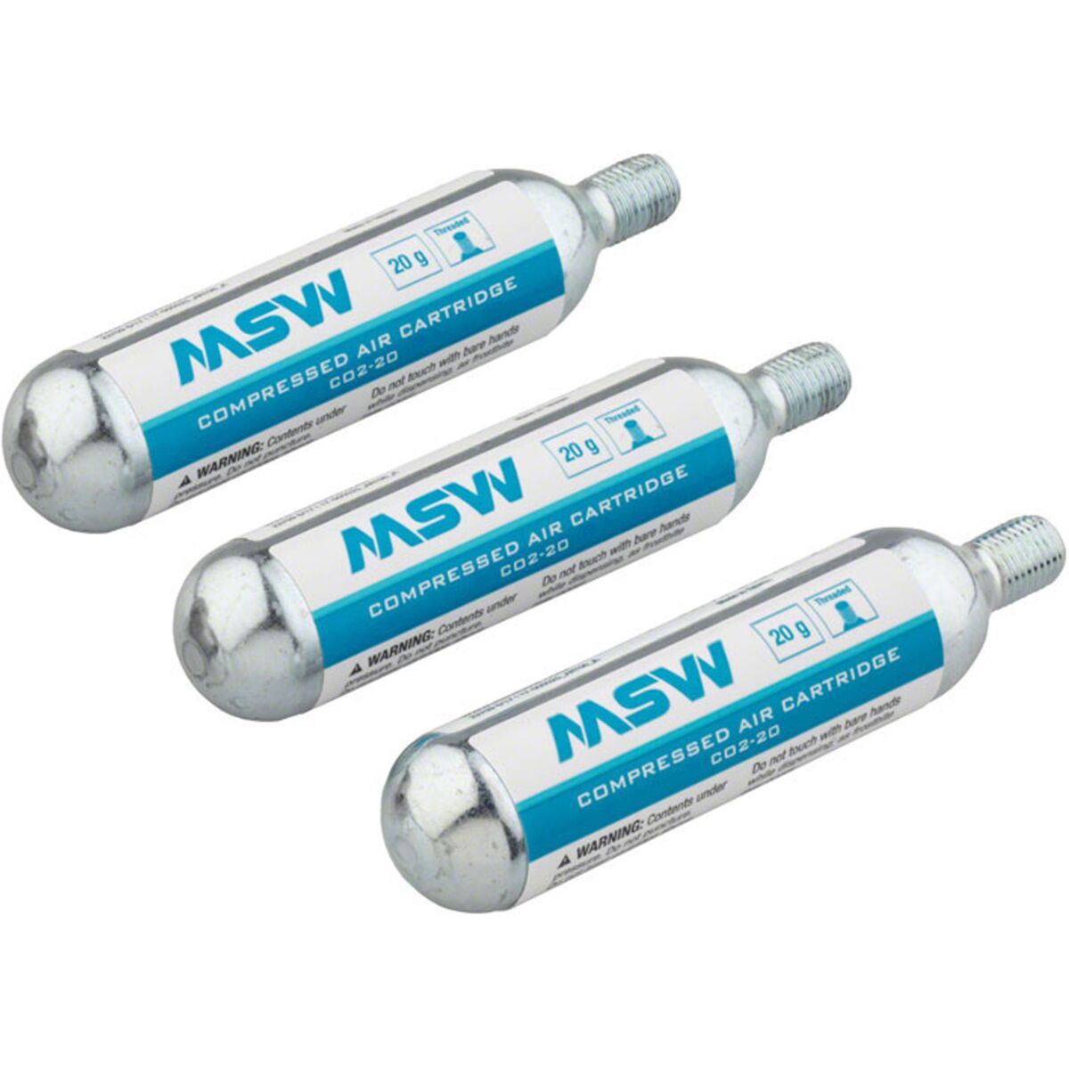 Msw MSW CO2 Catridge - 3-Pack Threaded, 20g