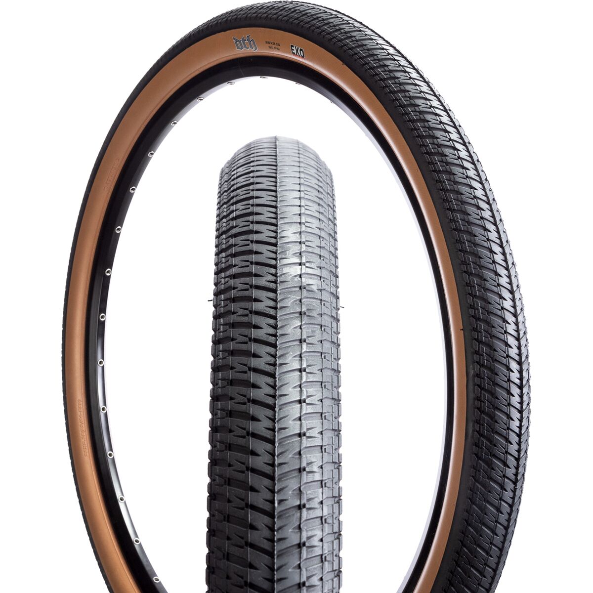 Maxxis DTH Tire Clincher, Folding, Black/Dark Tan, EXO, 26x2.3in