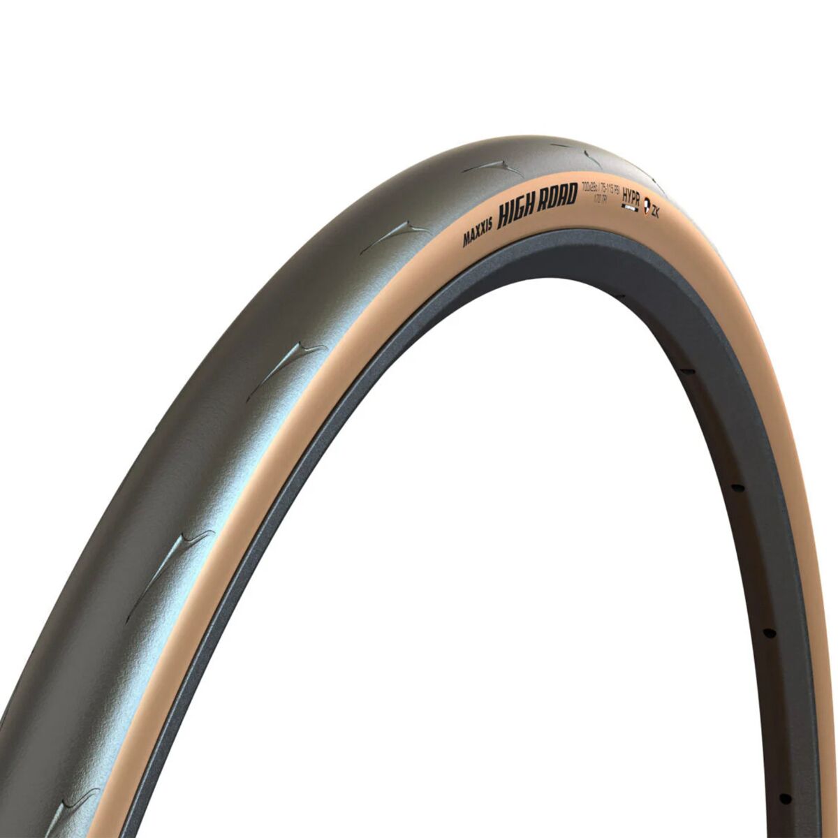 Maxxis Maxxis High Road HYPR ZK TR Clincher Tire Black/Tan, 700x25