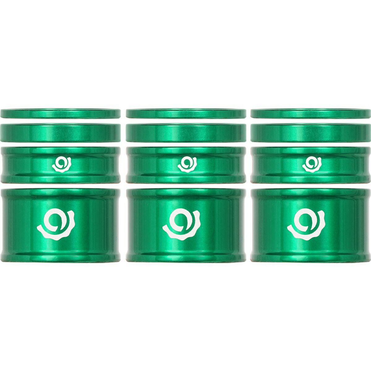 Industry Nine Headset Spacer Kit, 3-Pack Green, 5mm