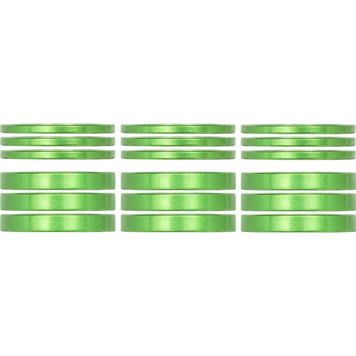 Industry Nine Headset Spacer Kit, 3-Pack Green, 2.5mm