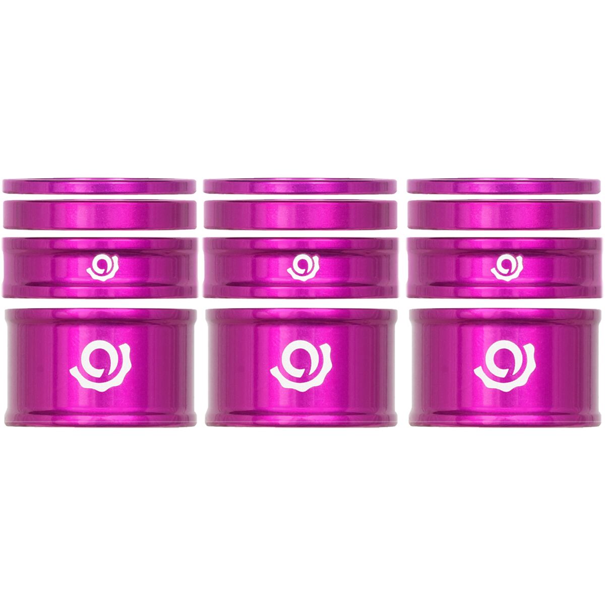 Industry Nine Headset Spacer Kit, 3-Pack Purple, 20mm