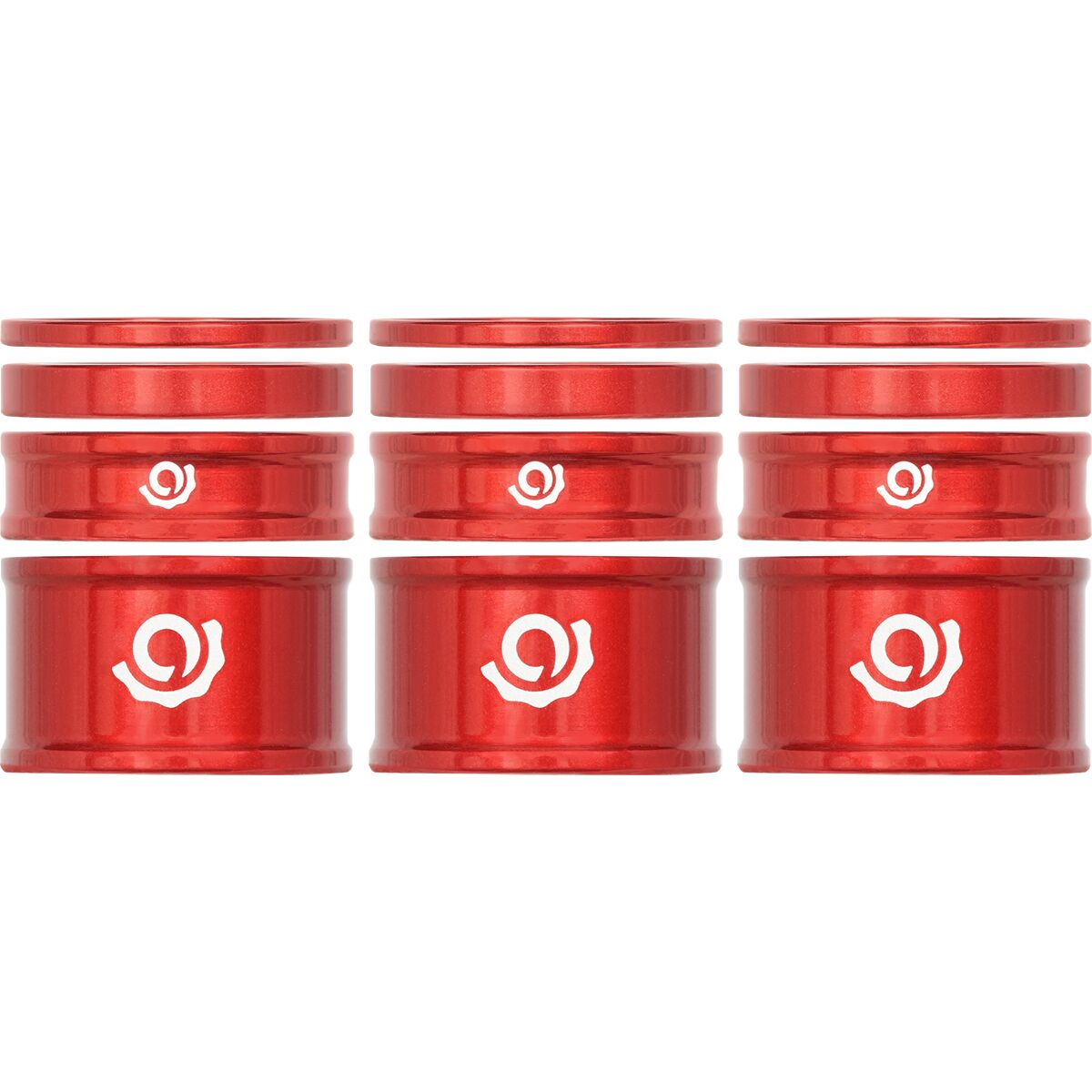 Industry Nine Headset Spacer Kit, 3-Pack Red, 2.5mm