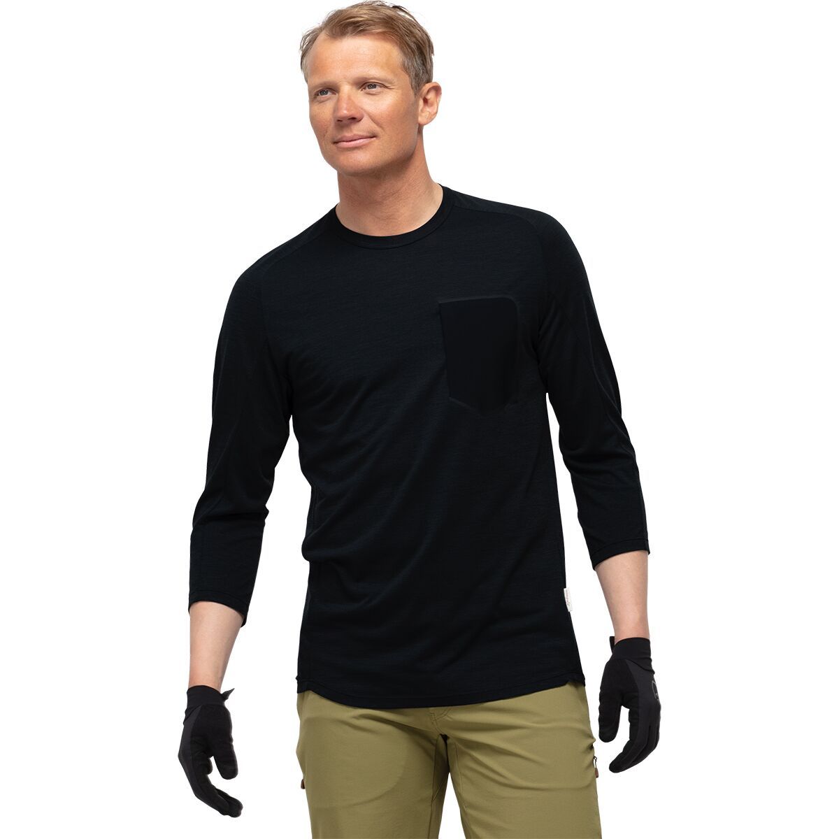 Norrona Skibotn Wool 3/4-Sleeve T-Shirt - Men's Caviar, L